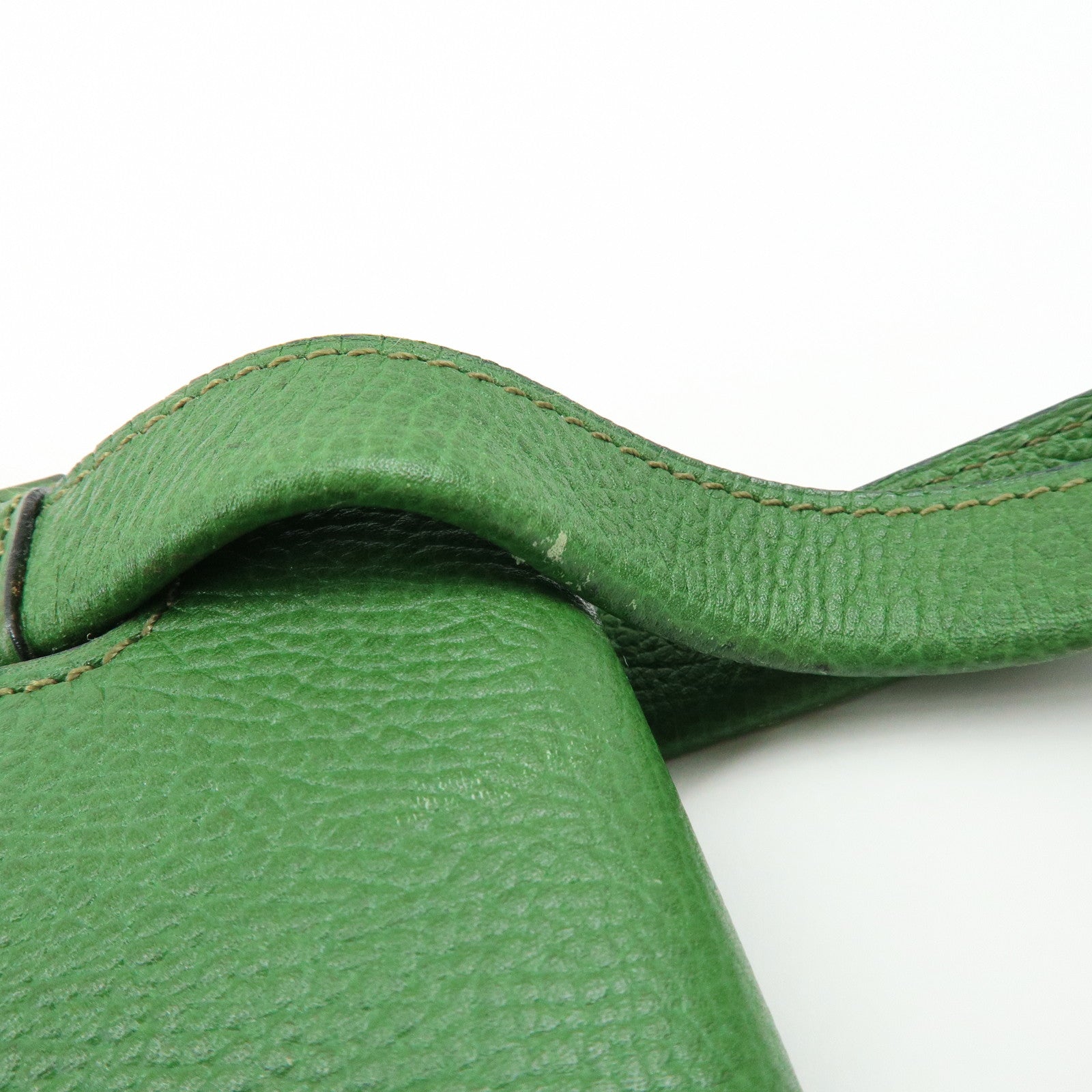 DELVAUX Louise Leather Shoulder Bag Hand Bag Green