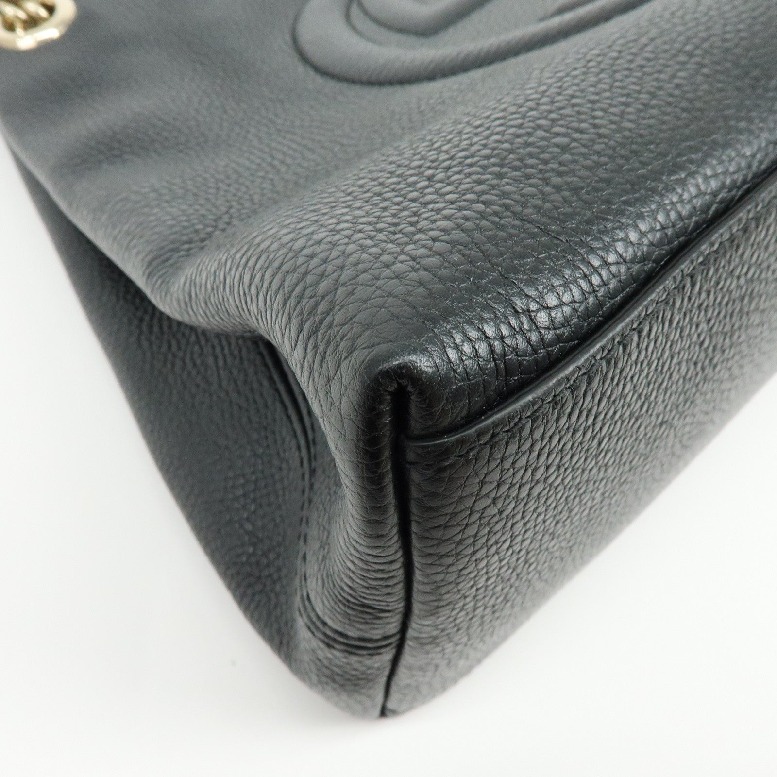GUCCI SOHO Interlocking G Chain Shoulder Bag Tote Bag Black 536196