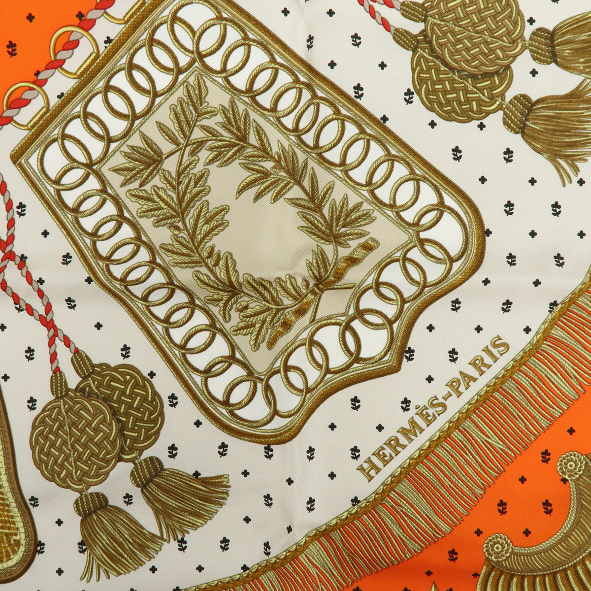 HERMES Carre 45 Gavroche Silk 100 % Scarf Poste et Cavalerie Orange