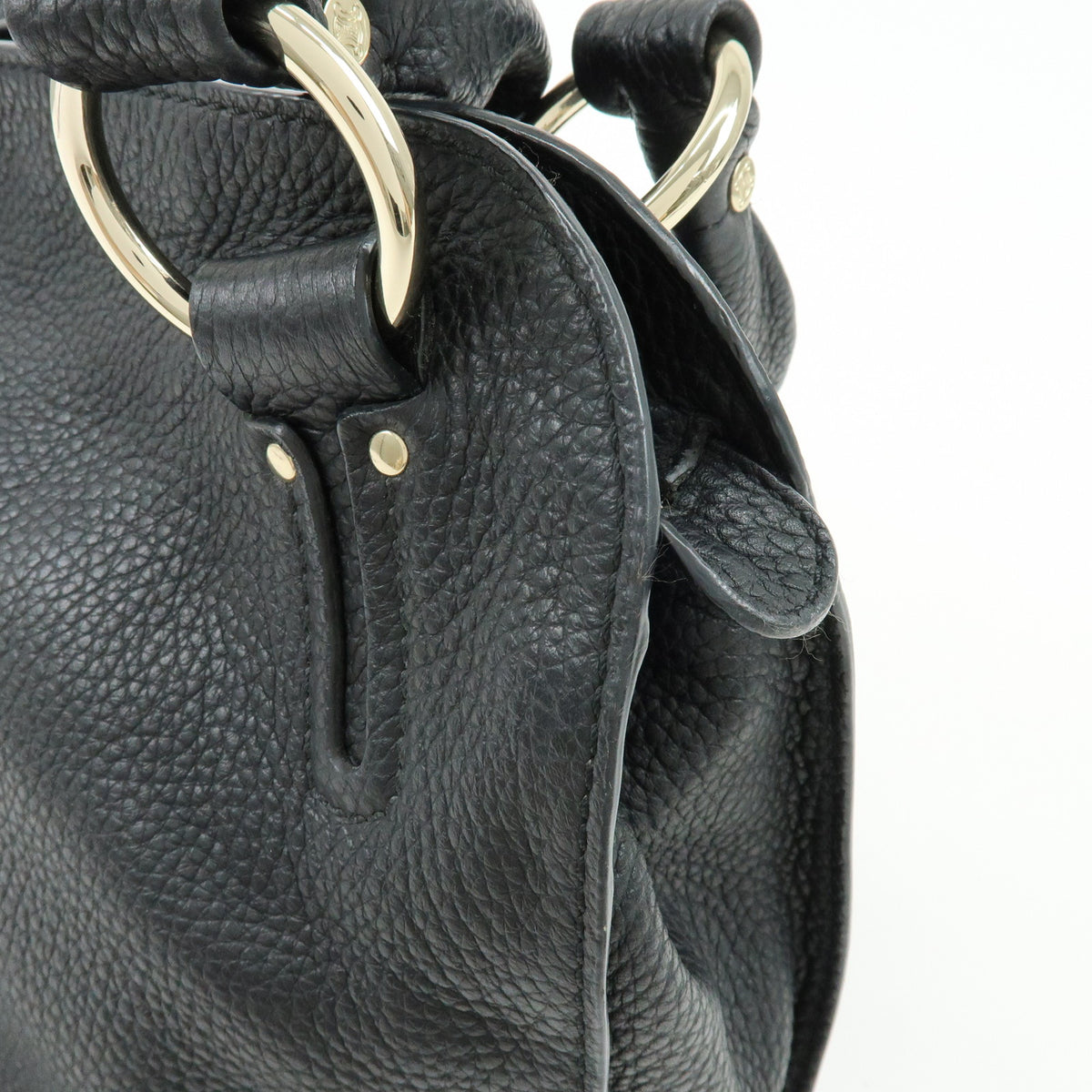 CELINE Bittersweet Leather Shoulder Bag Hand Bag Black
