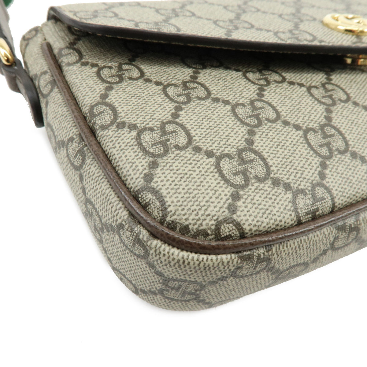 GUCCI Sherry Double G GG Supreme Leather Shoulder Bag Beige 764961