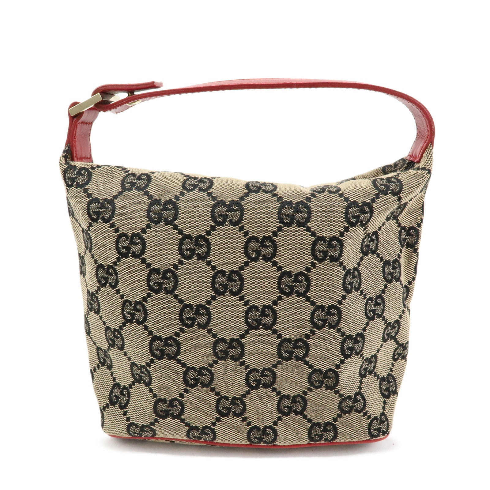 GUCCI GG Canvas Leather Vanity Accessory Pochette Mini Pouch 0391147