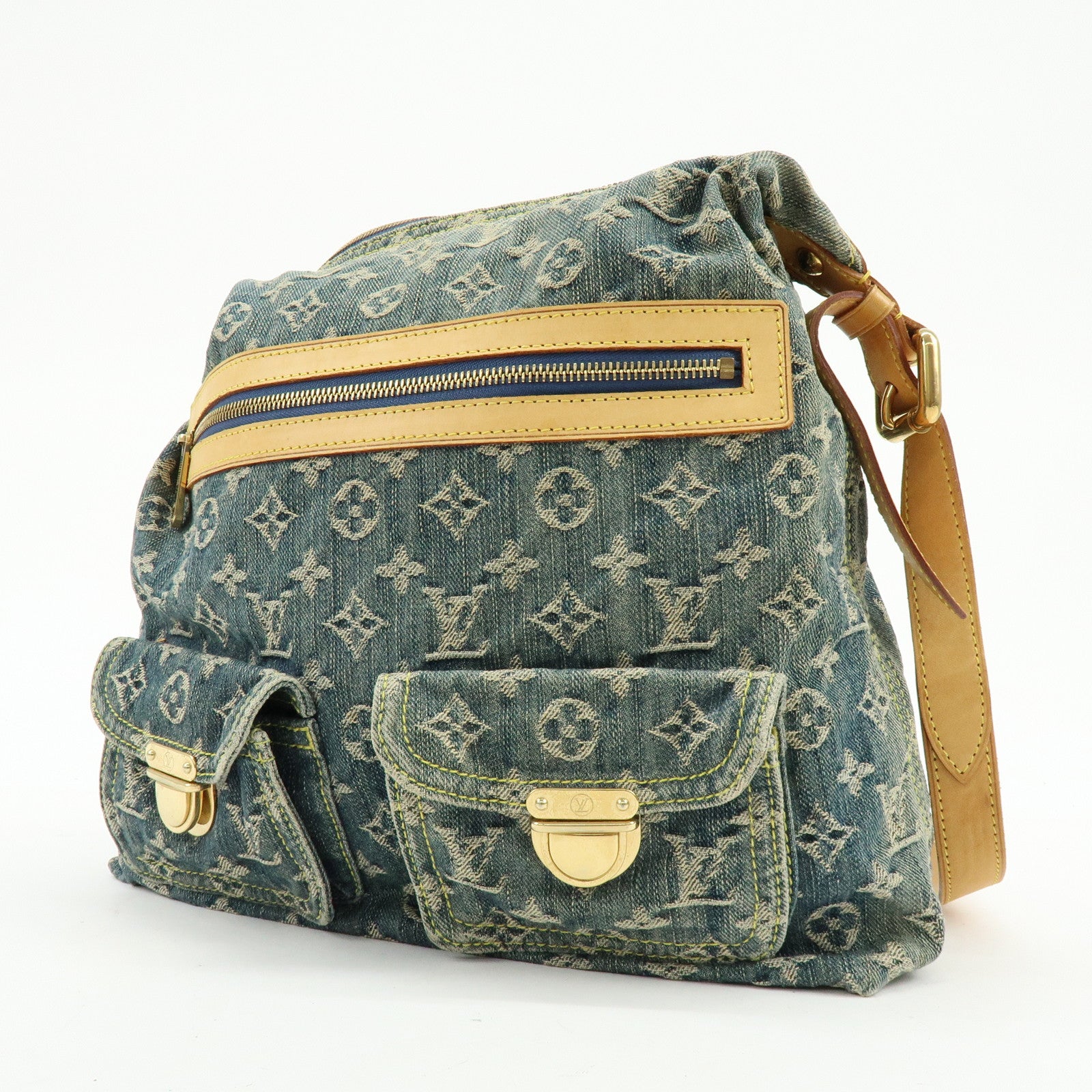 Louis Vuitton Monogram Denim Baggy GM Shoulder Bag Blue M95048