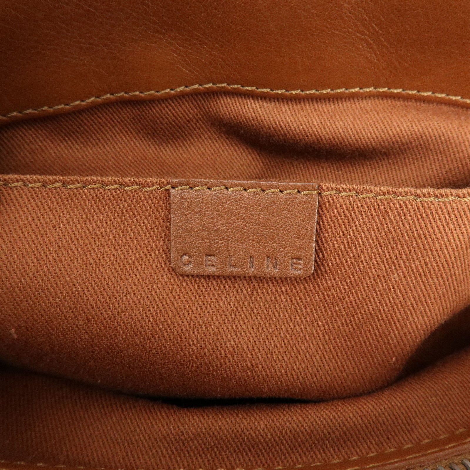 CELINE Boogie Bag Leather Hand Bag Tote Bag Brown