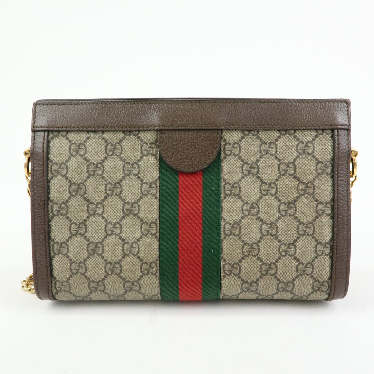 GUCCI Ophidia Sherry GG Supreme Chain Shoulder Bag Beige Brown 503877