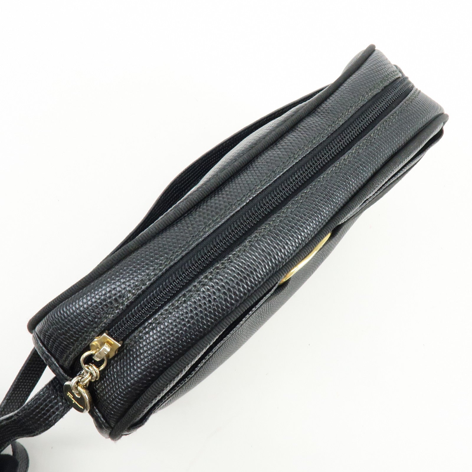Ferragamo Vara Embossed Leather Shoulder Crossbody Bag Black