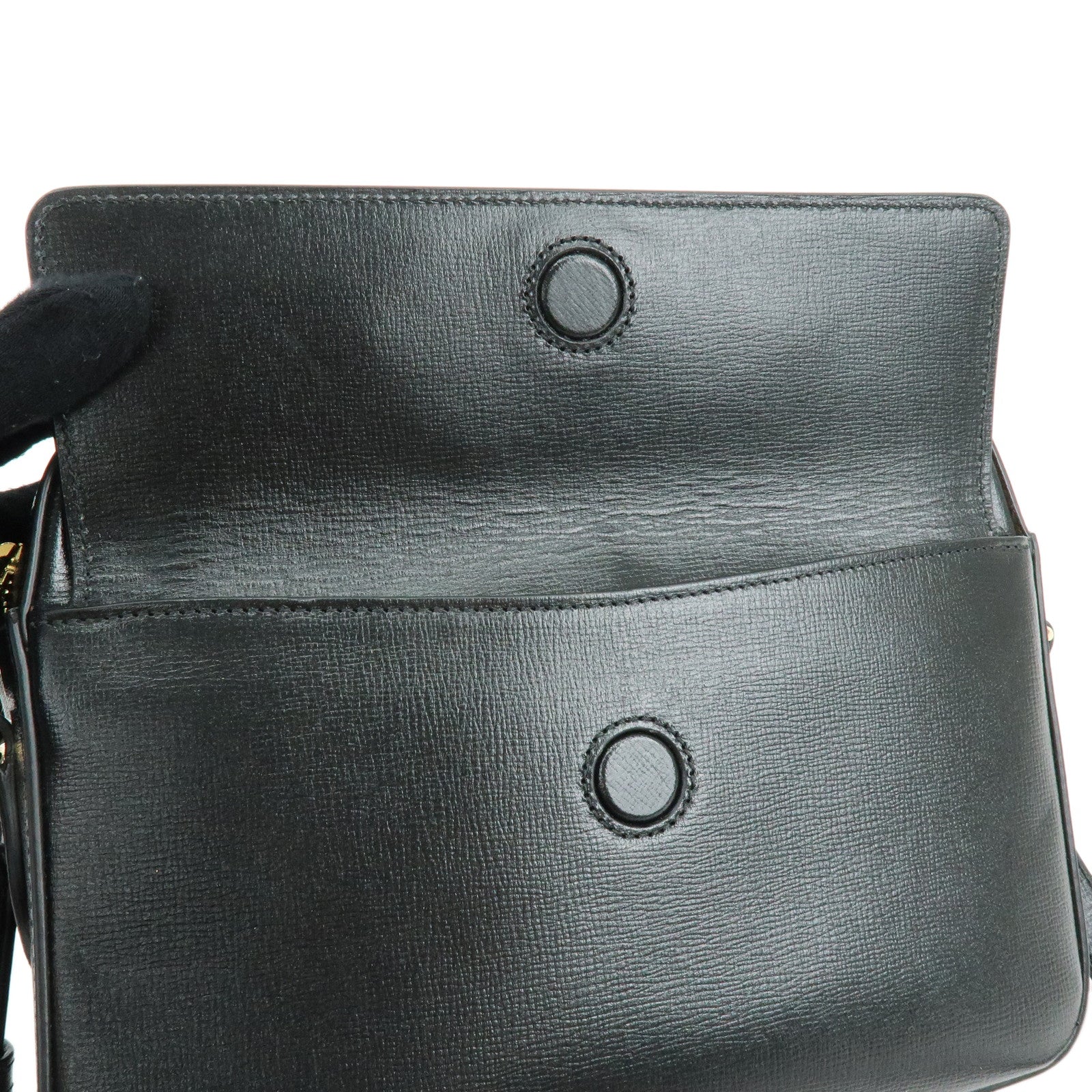 GUCCI Horsebit Leather Shoulder Bag Crossbody Bag Black 645454
