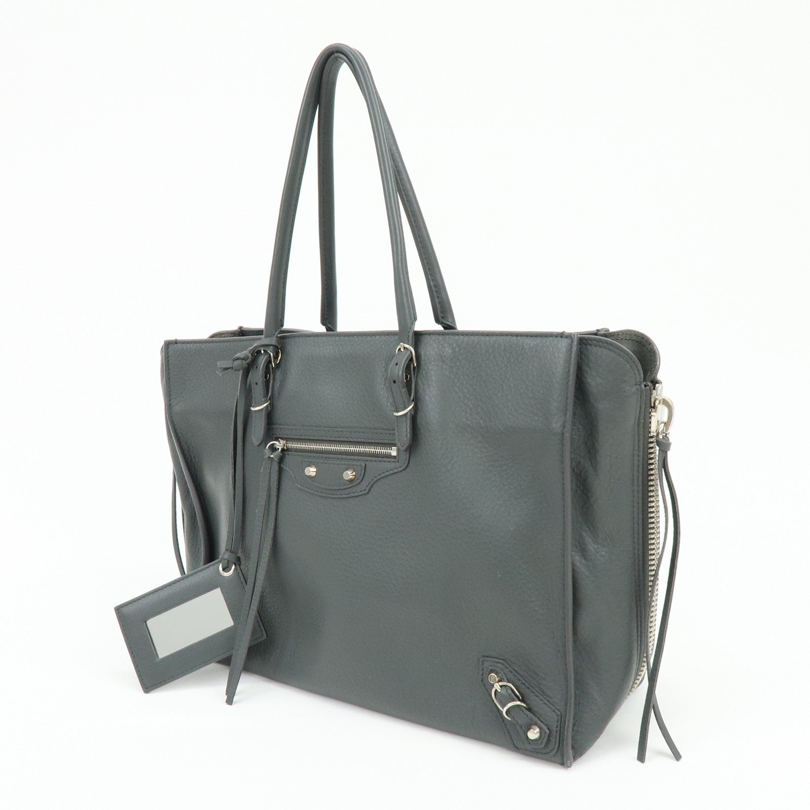 BALENCIAGA The Paper Shoulder Bag Hand Bag Grey 432596