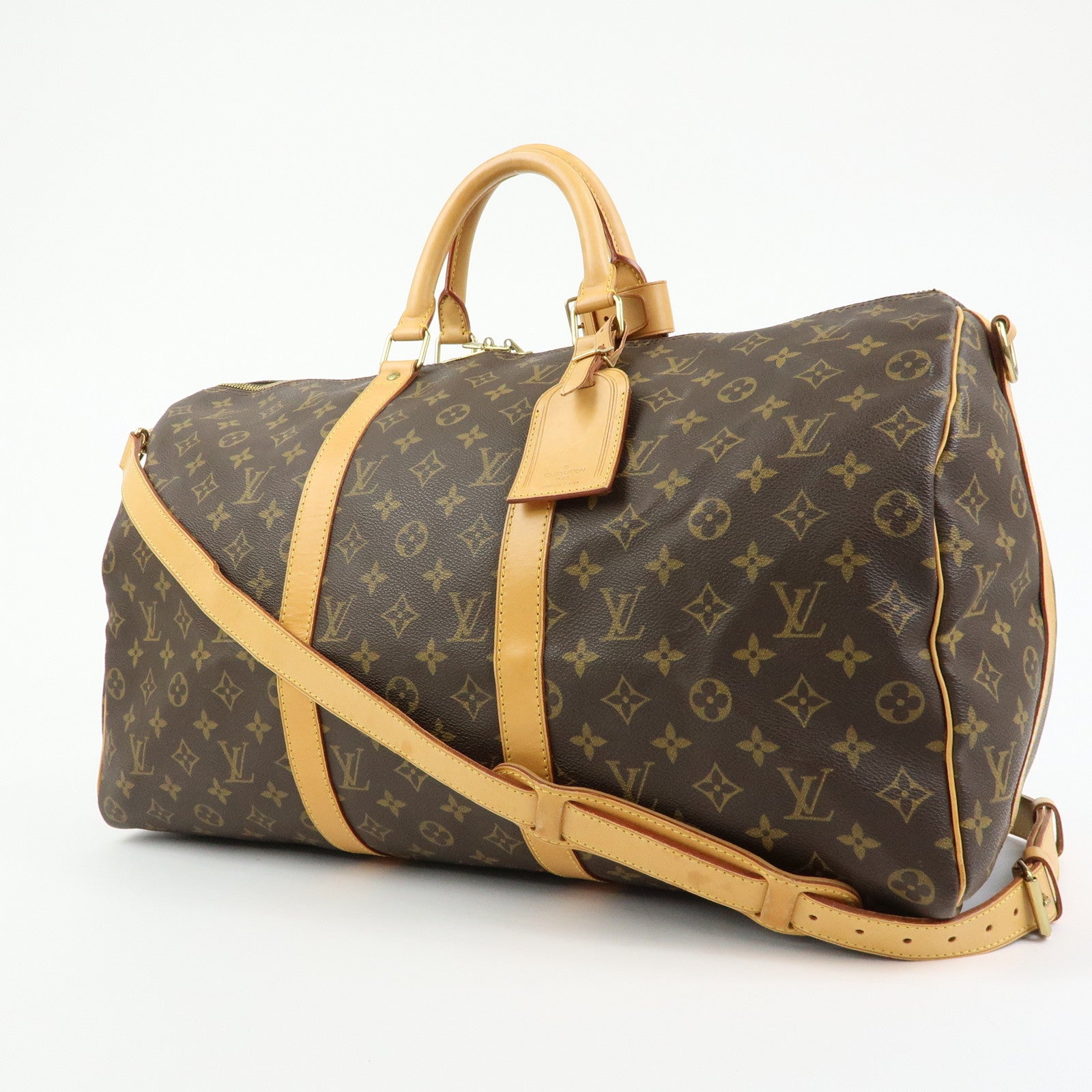 Louis Vuitton Monogram Keep All 50 Bandouliere Boston Bag Brown M41416
