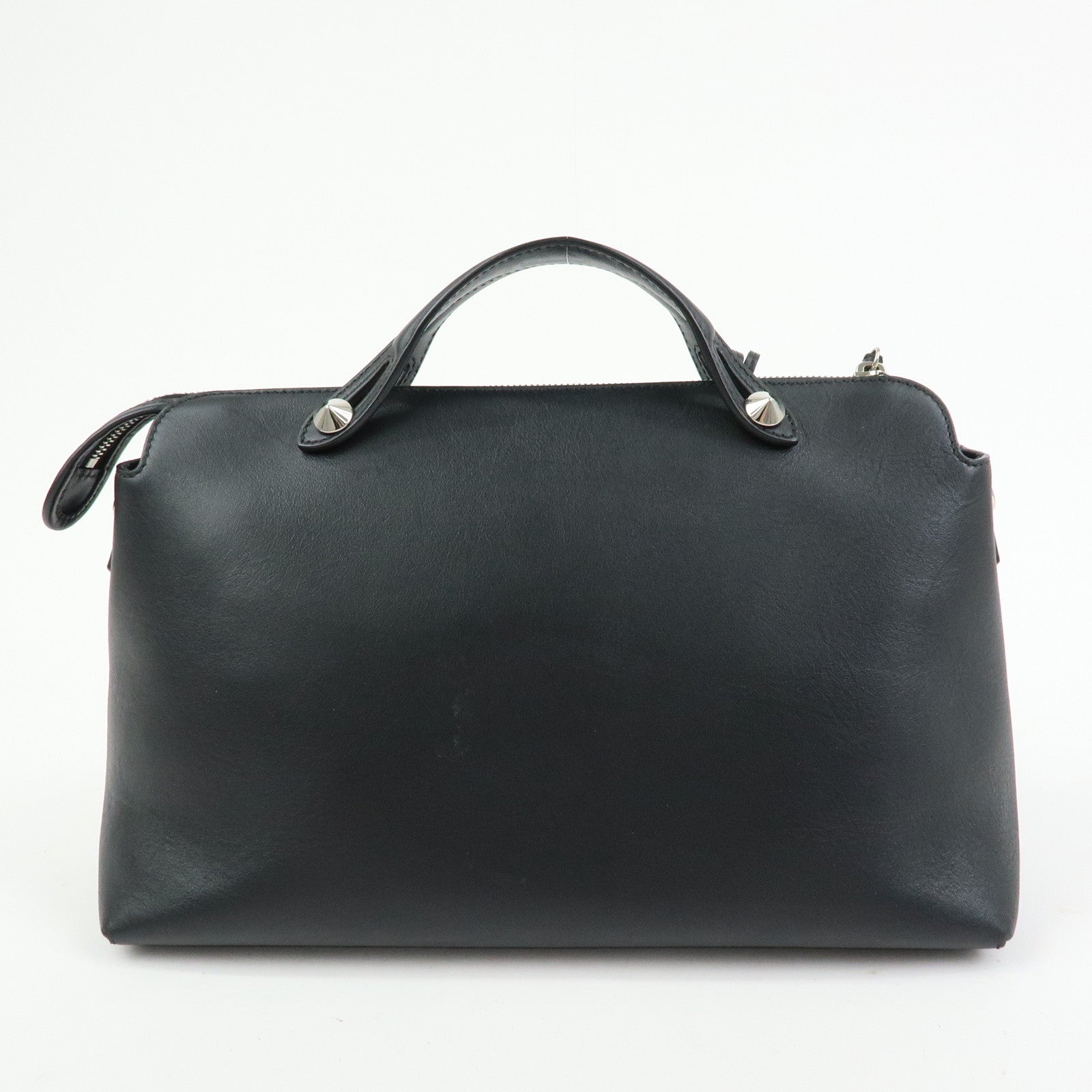 FENDI By The Way Large Leather 2Way Bag Hand Bag Black 8BL125