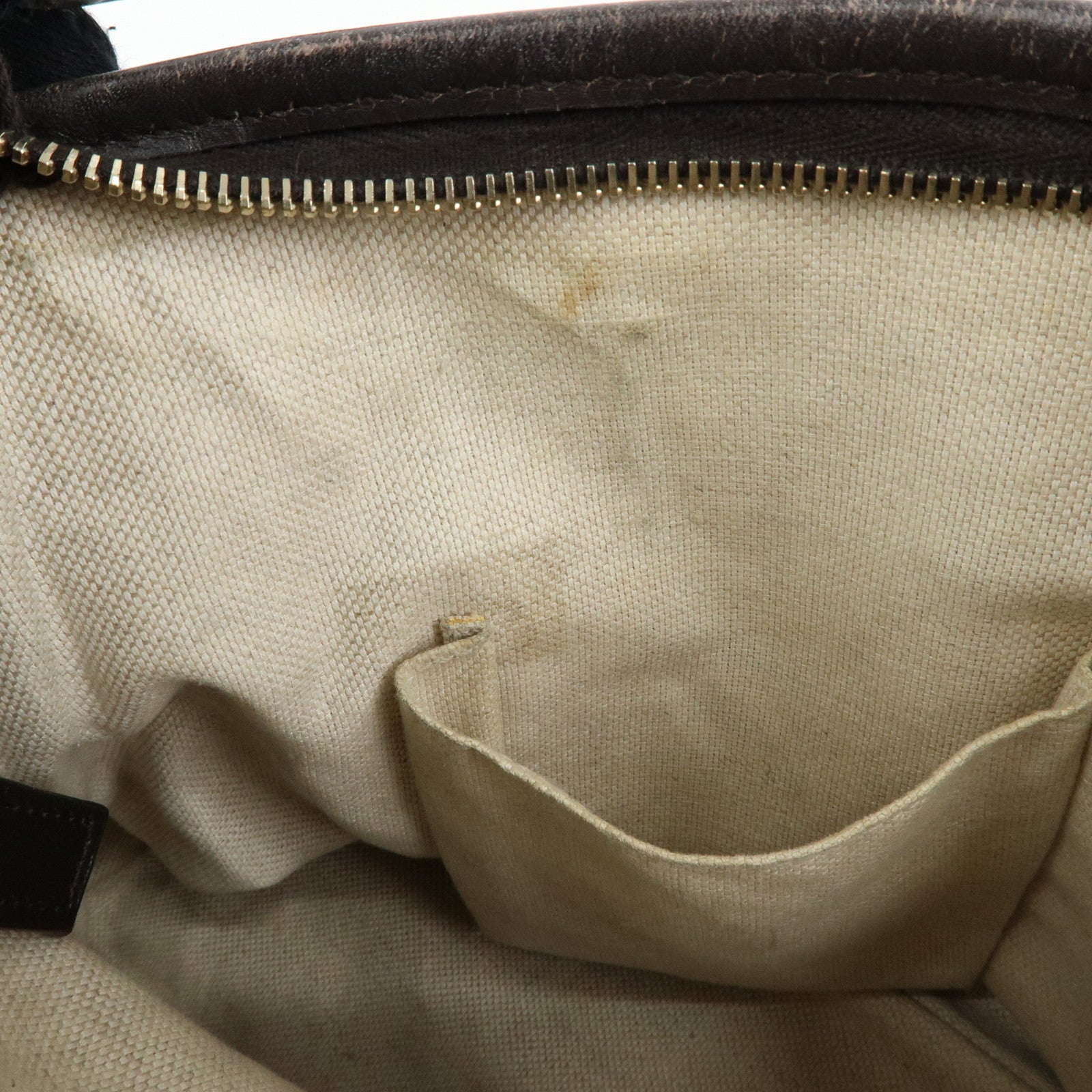 GUCCI GG Supreme Leather 2Way Bag Hand Bag Brown Beige 353440
