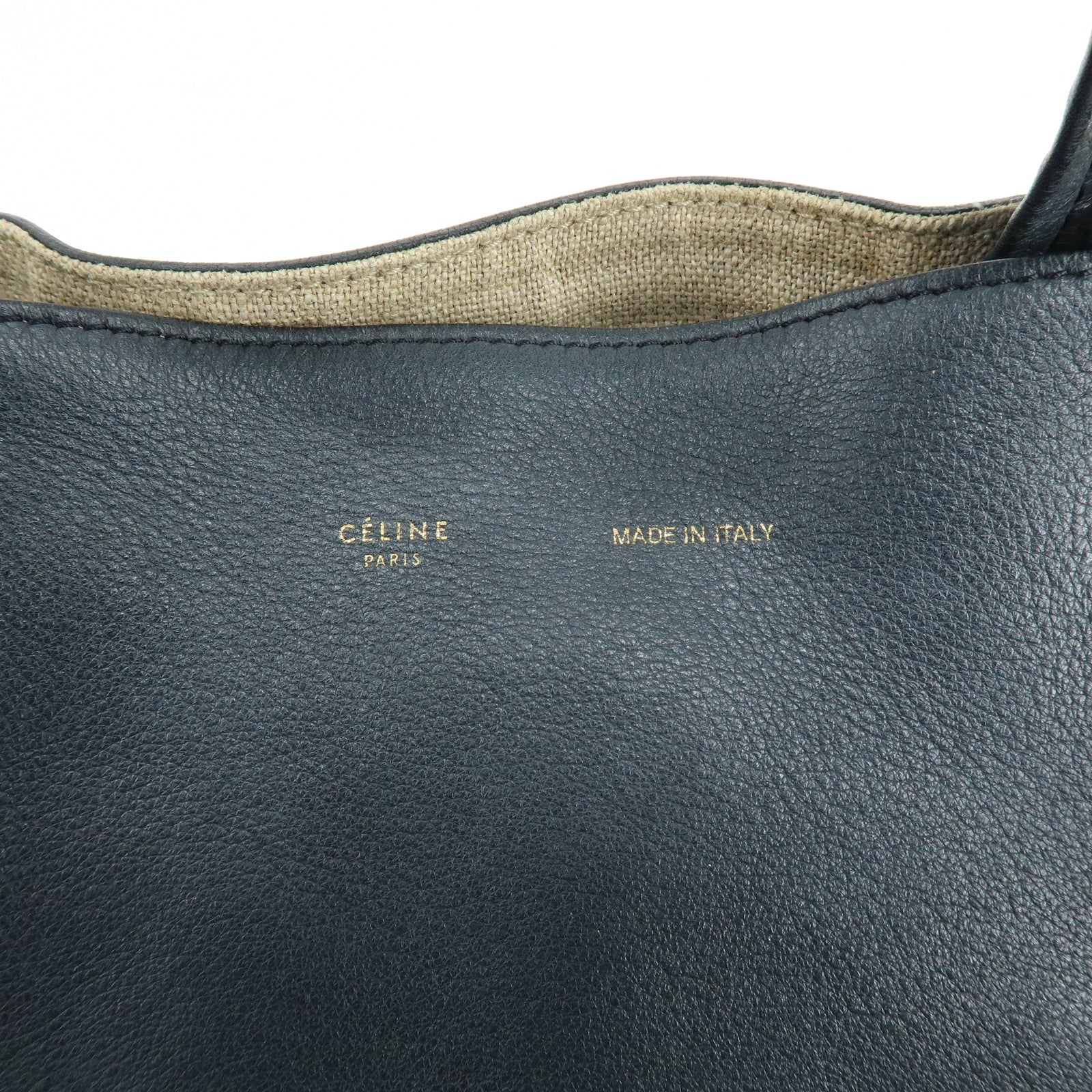 CELINE Cabas Phantom Leather Shoulder Bag Tote Bag Black