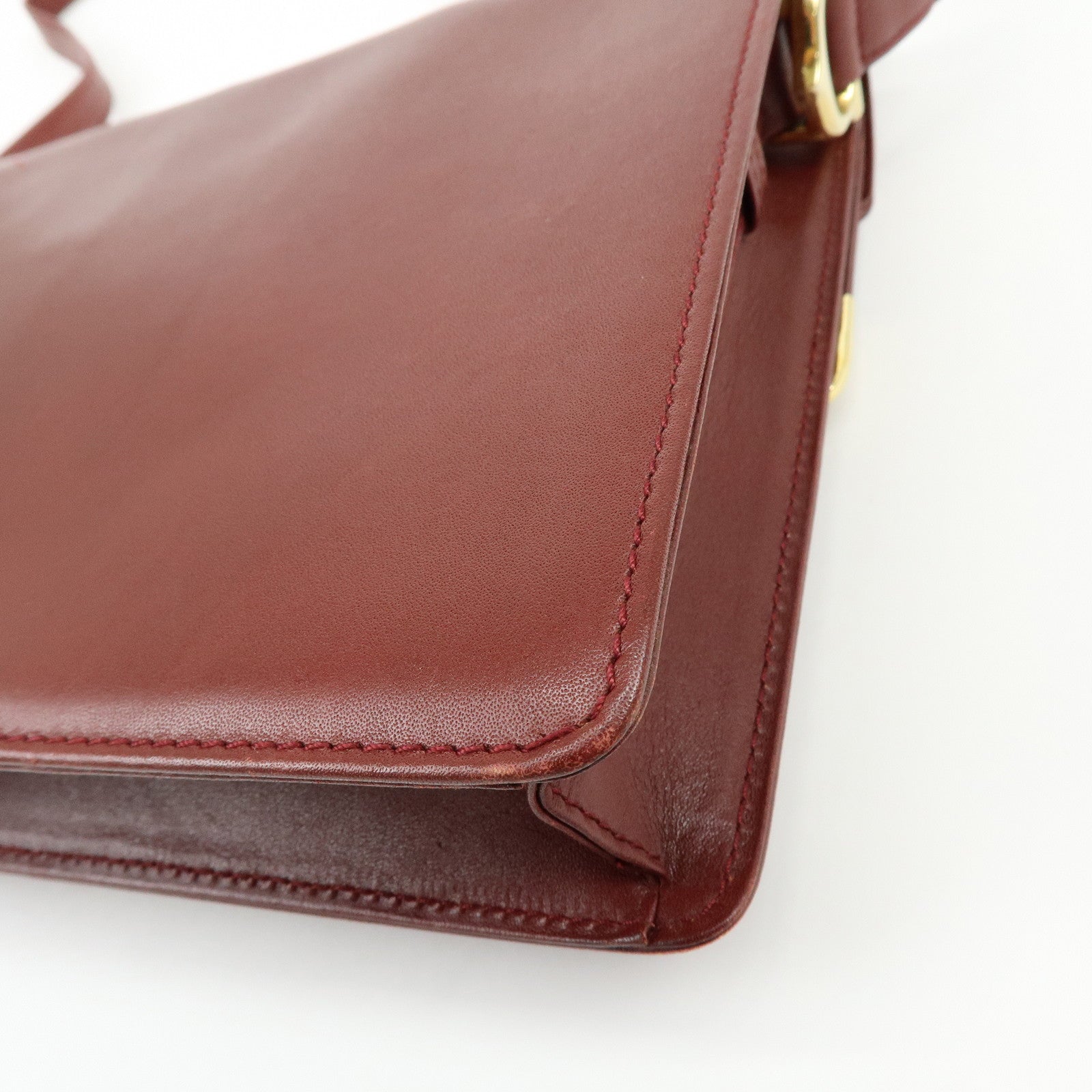 Cartier Must de Cartier Leather Double Flap Shoulder Bag Boudreaux