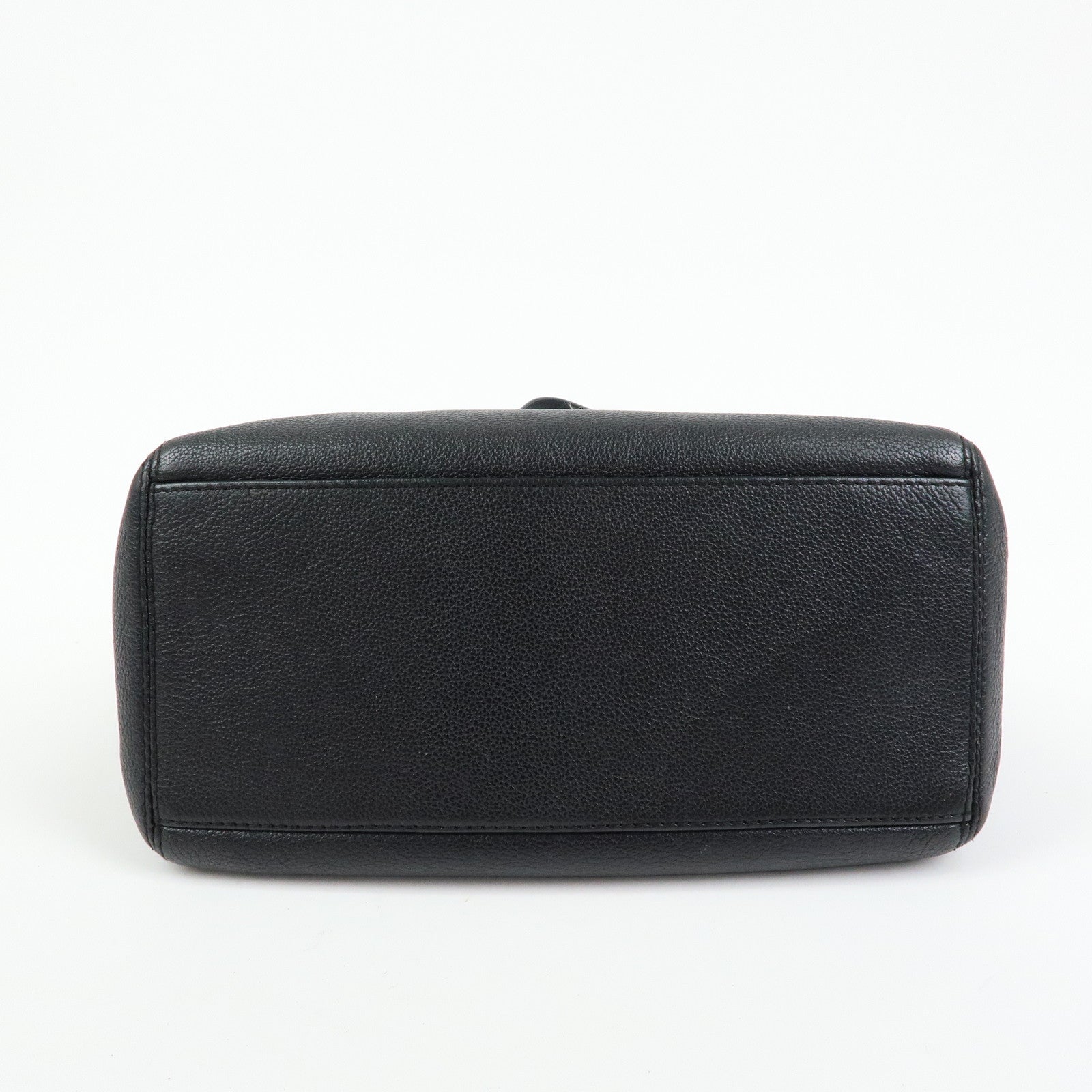 CHANEL COCO Mark Calf Skin Leather Tote Bag Shoulder Bag Black