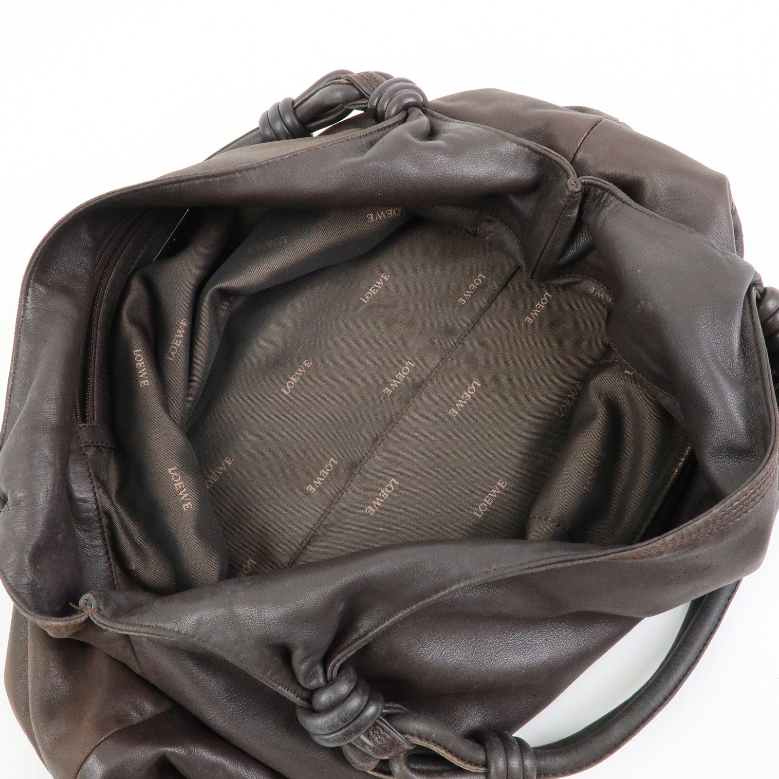 LOEWE Anagram Nappa Leather Shoulder Bag Tote Bag Brown