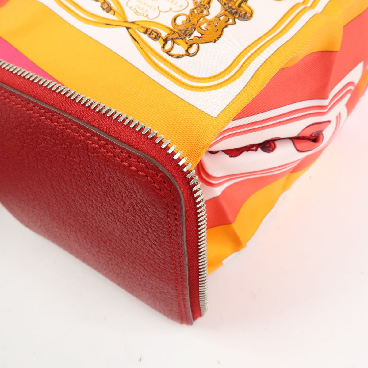 HERMES Buffle Skipper Silk 100% Silky Pop Foldable Tote Bag □L Stamped