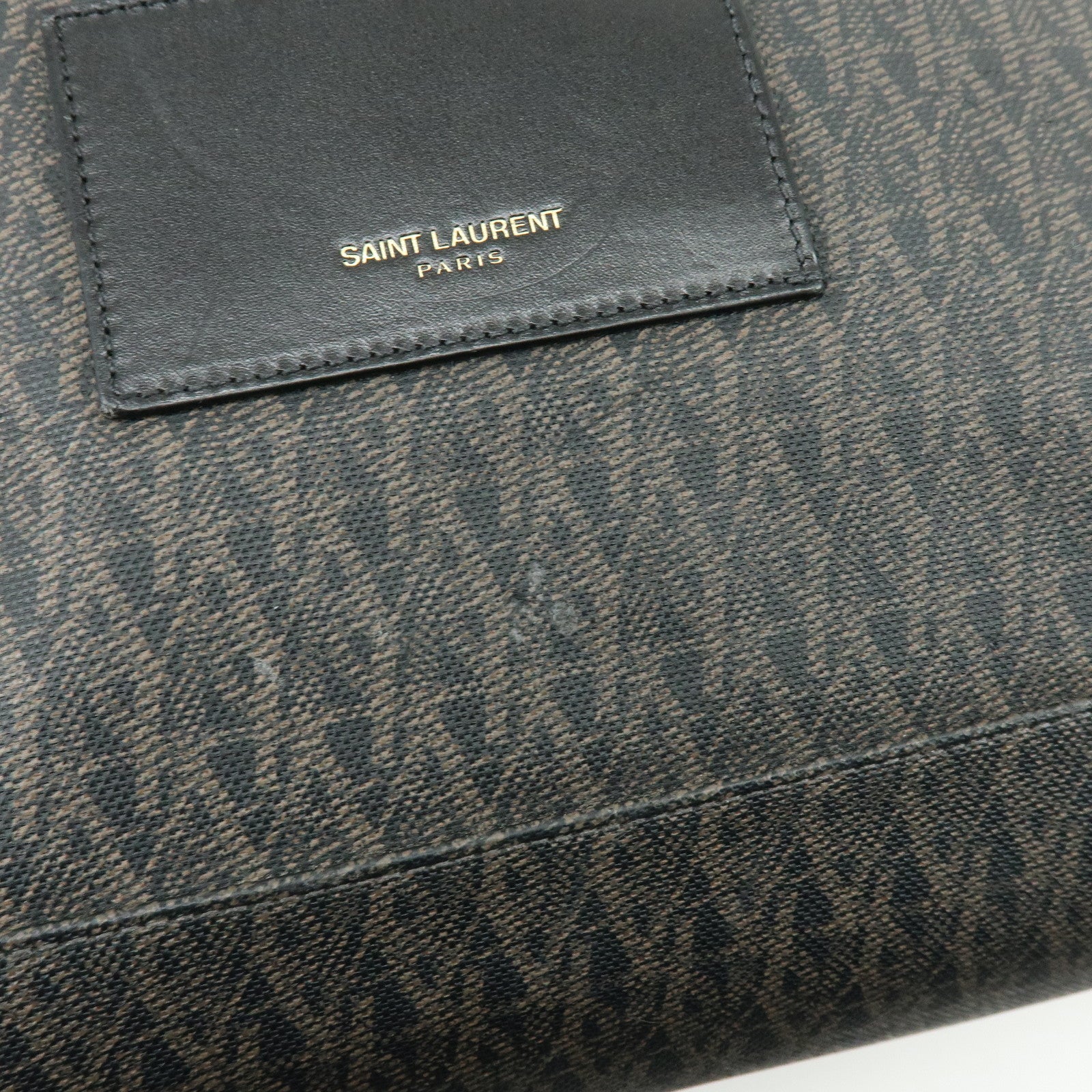 SAINT LAURENT PARIS Star Monogram PVC Leather Backpack Rucksack 415458