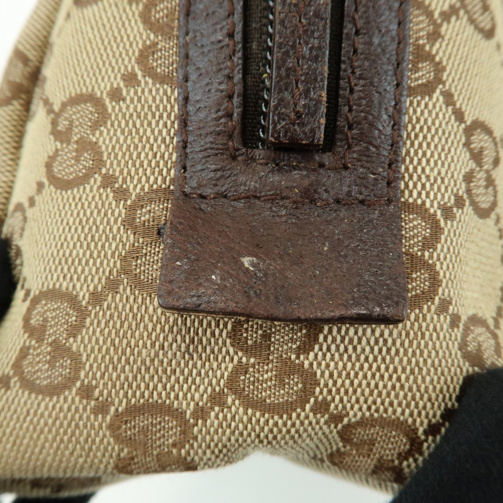 GUCCI GG Canvas Leather Hand Bag Mini Boston Bag Beige Brown 124542