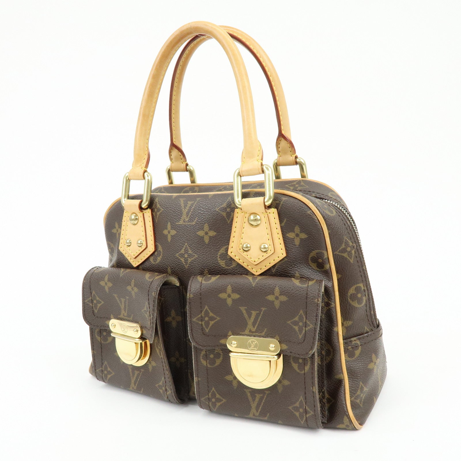 Louis Vuitton Monogram Manhattan PM Hand Bag Brown M40026