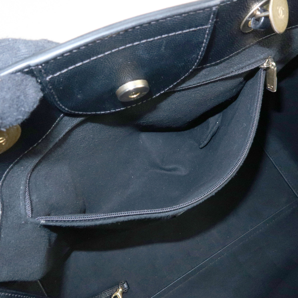 CHANEL Deauville GM Caviarskin 2Way Tote Bag Shoulder Bag Black A66941
