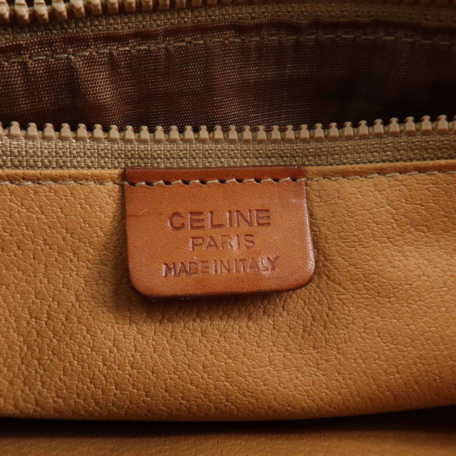 CELINE Macadam PVC Leather Tote Bag Hand Bag Shoulder Bag Brown