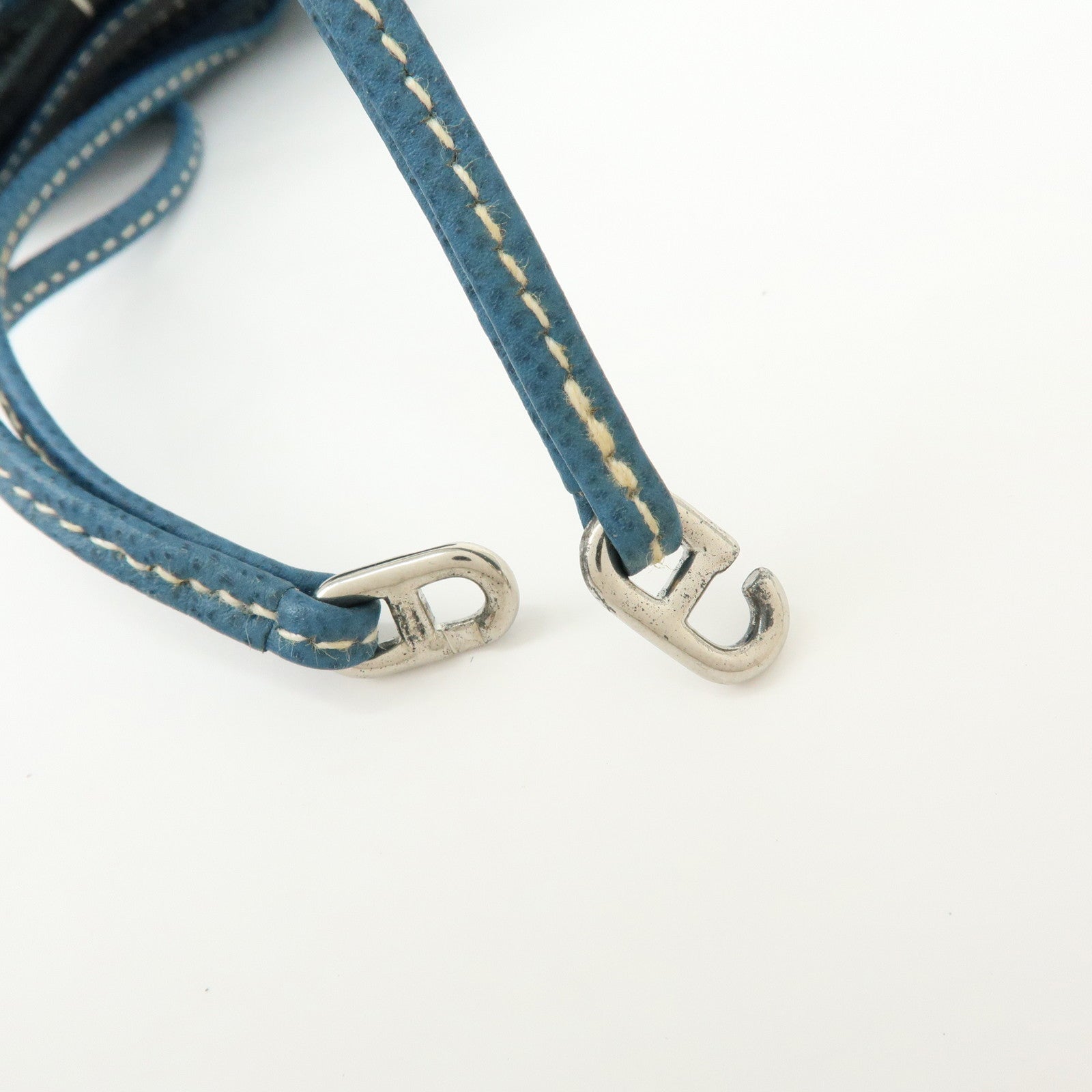 HERMES Courchevel Leather Pouch Blue Jean □G Stamped Blue Jean