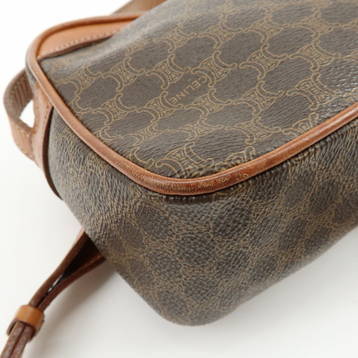 CELINE Macadam PVC Leather Shoulder Bag Crossbody Bag Brown