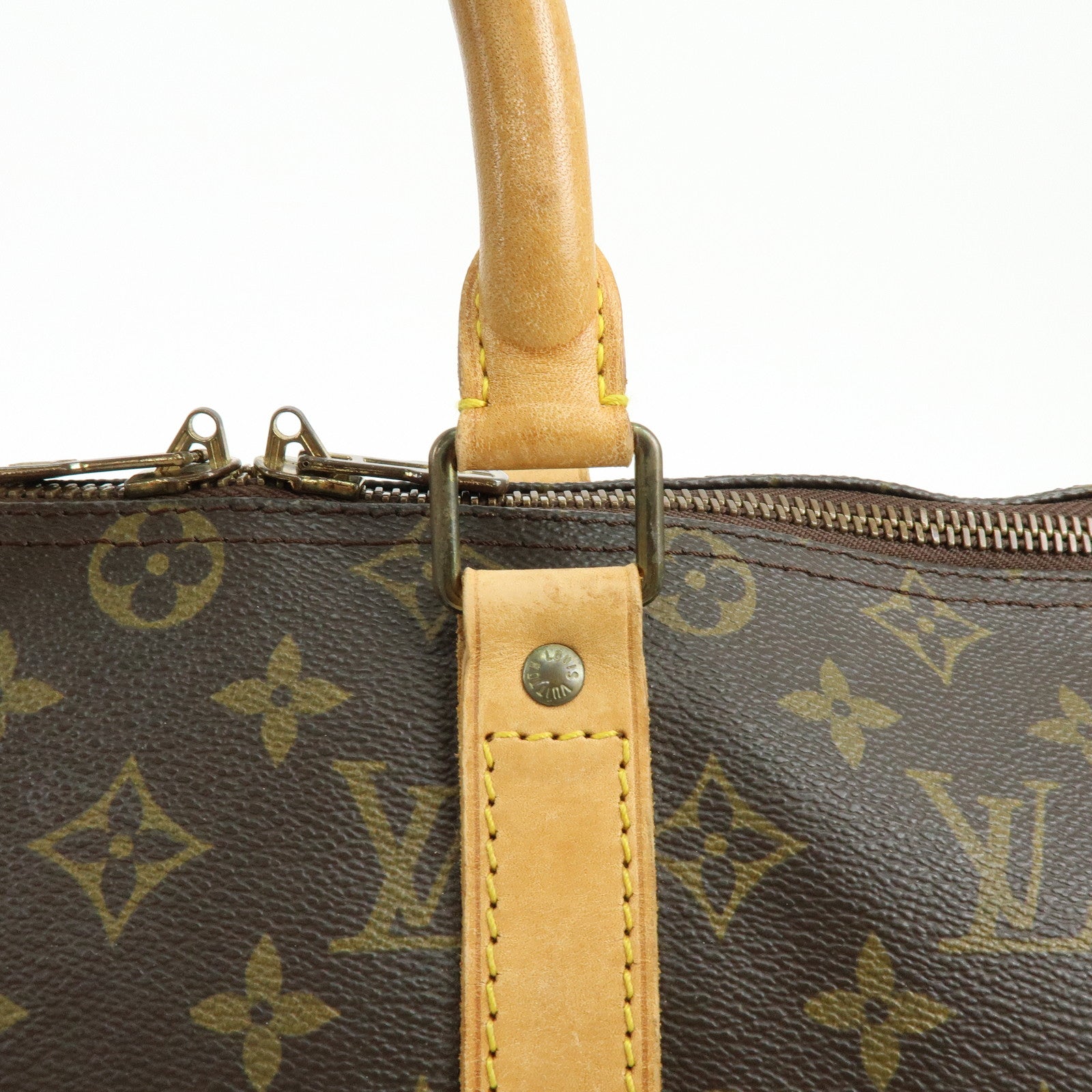 Louis Vuitton Monogram Keep All Bandouliere 45 Boston Bag Brown M41418
