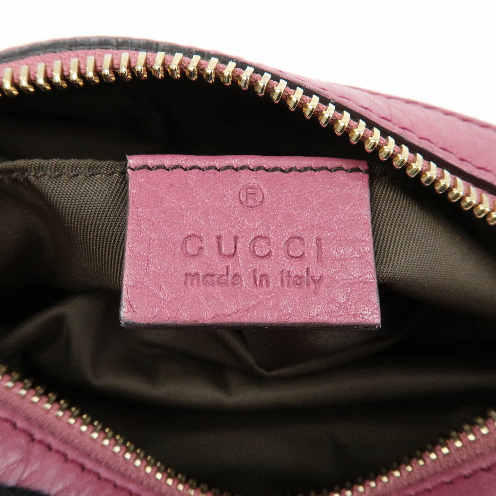 GUCCI Interlocking G SOHO Leather Cosmetic Pouch Makeup Case 308634