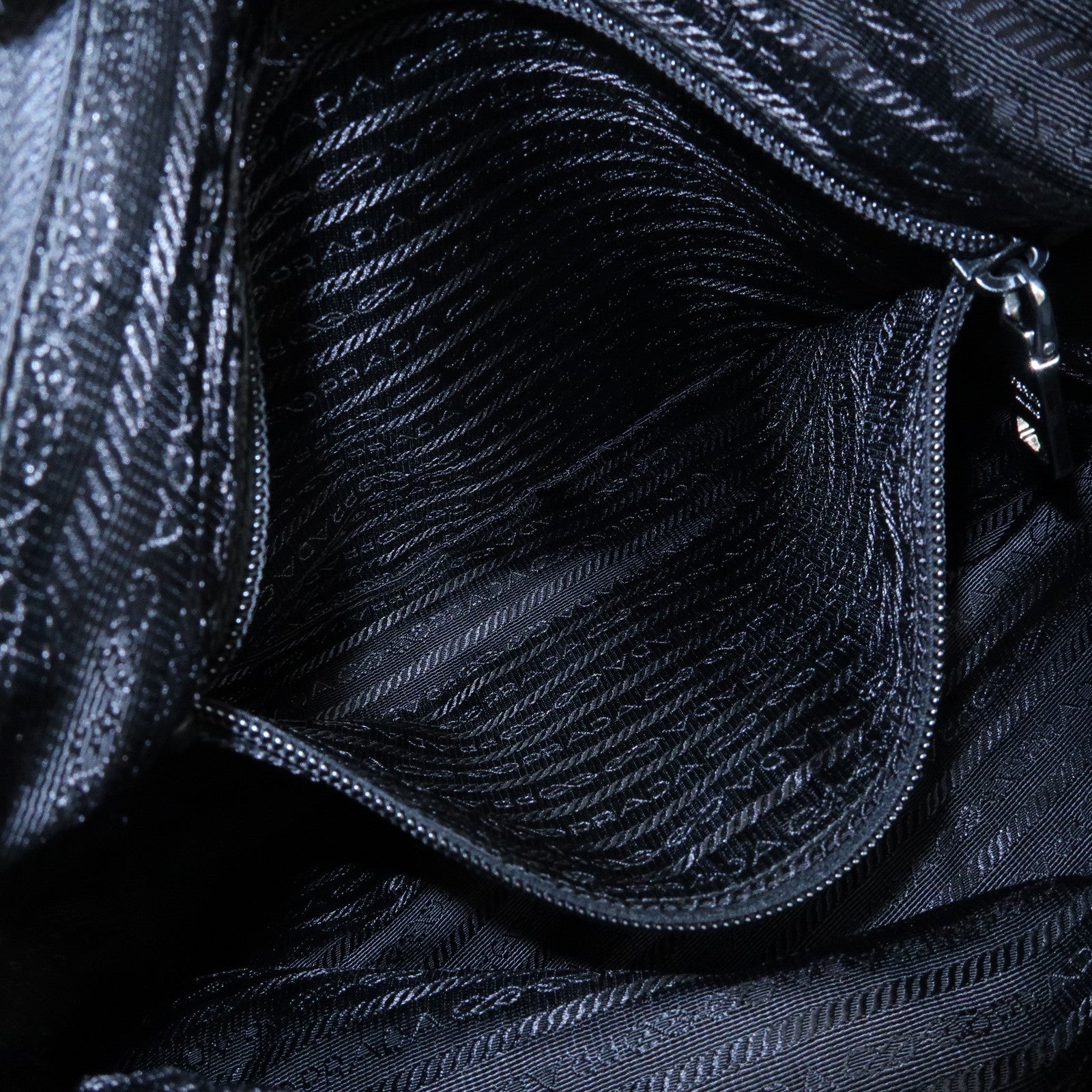 PRADA Triangle Logo Nylon Leather Shoulder Bag Crossbody Bag Black