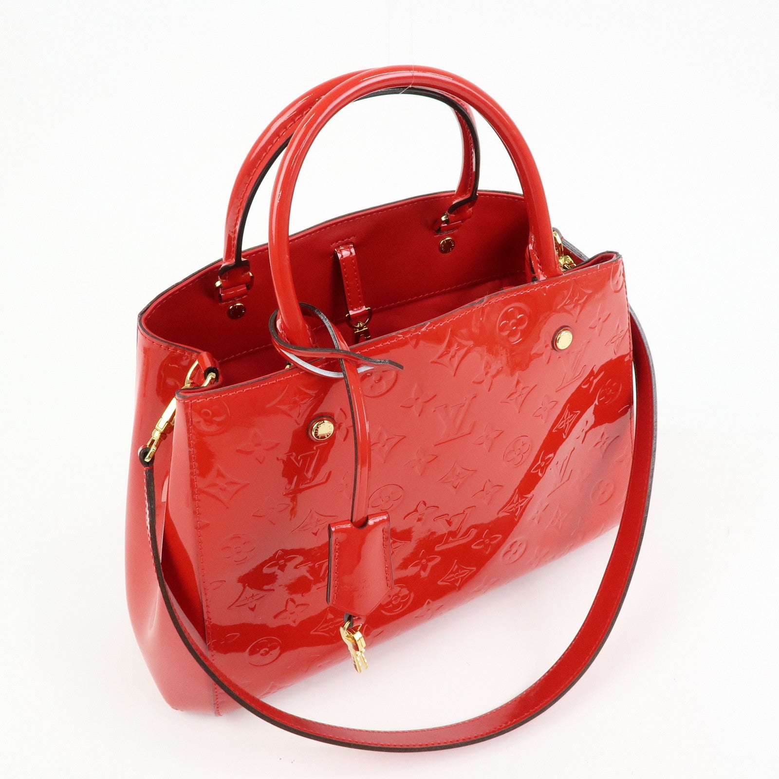 Louis Vuitton Monogram Vernis Montaigne MM 2Way Bag Cerise M50167