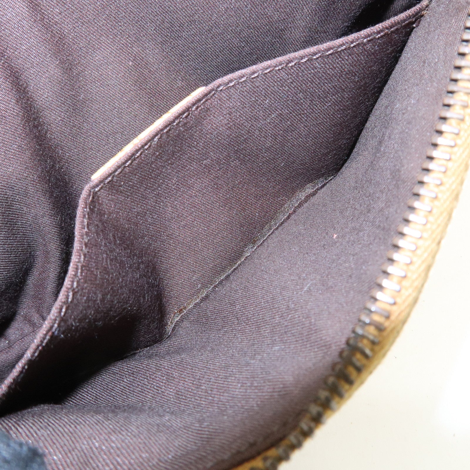 GUCCI GG Canvas Leather Chain Hand Bag Pouch Beige Brown 120940 Used