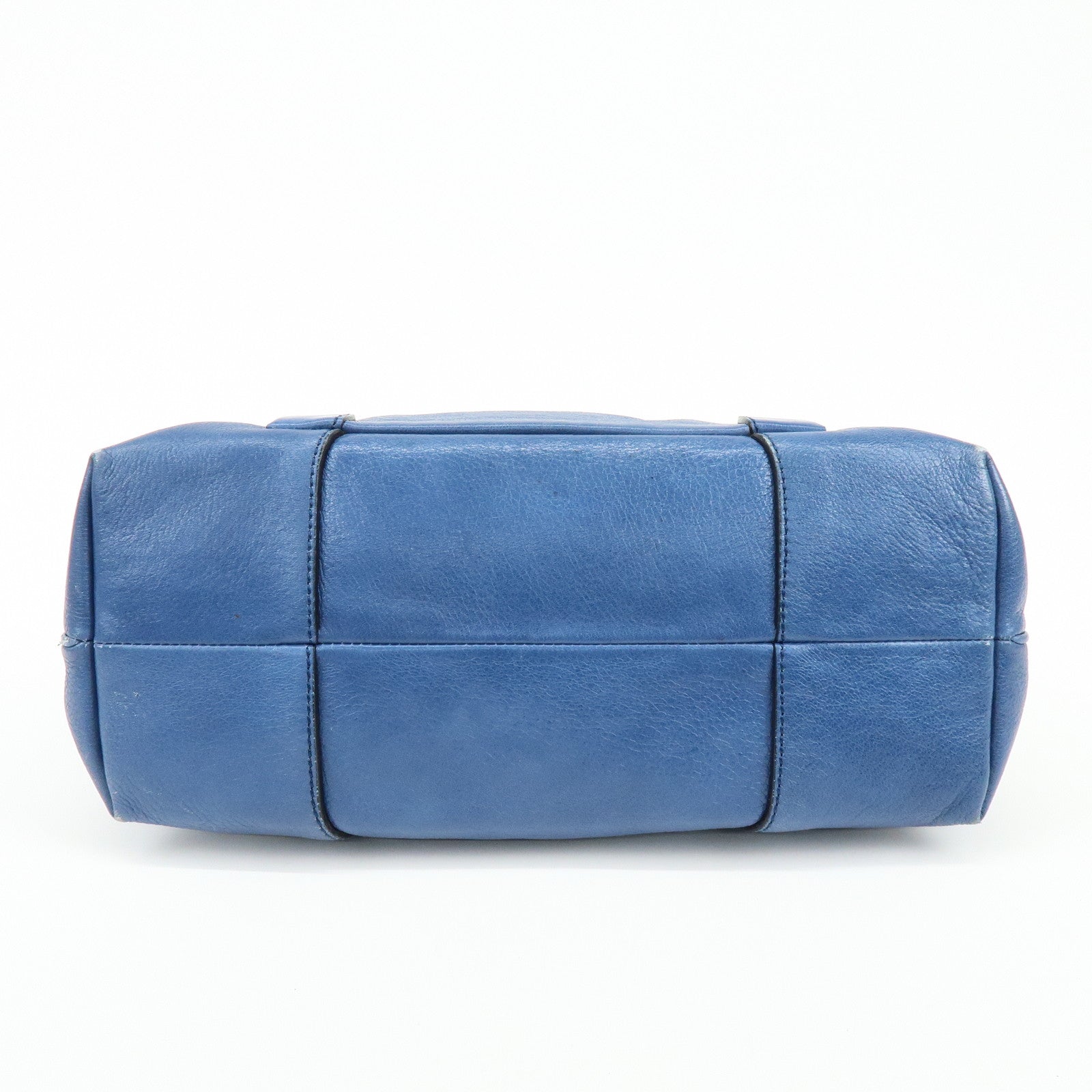 CELINE Logo Leather Boogie Bag Hand Bag Horse Bag Charm Blue