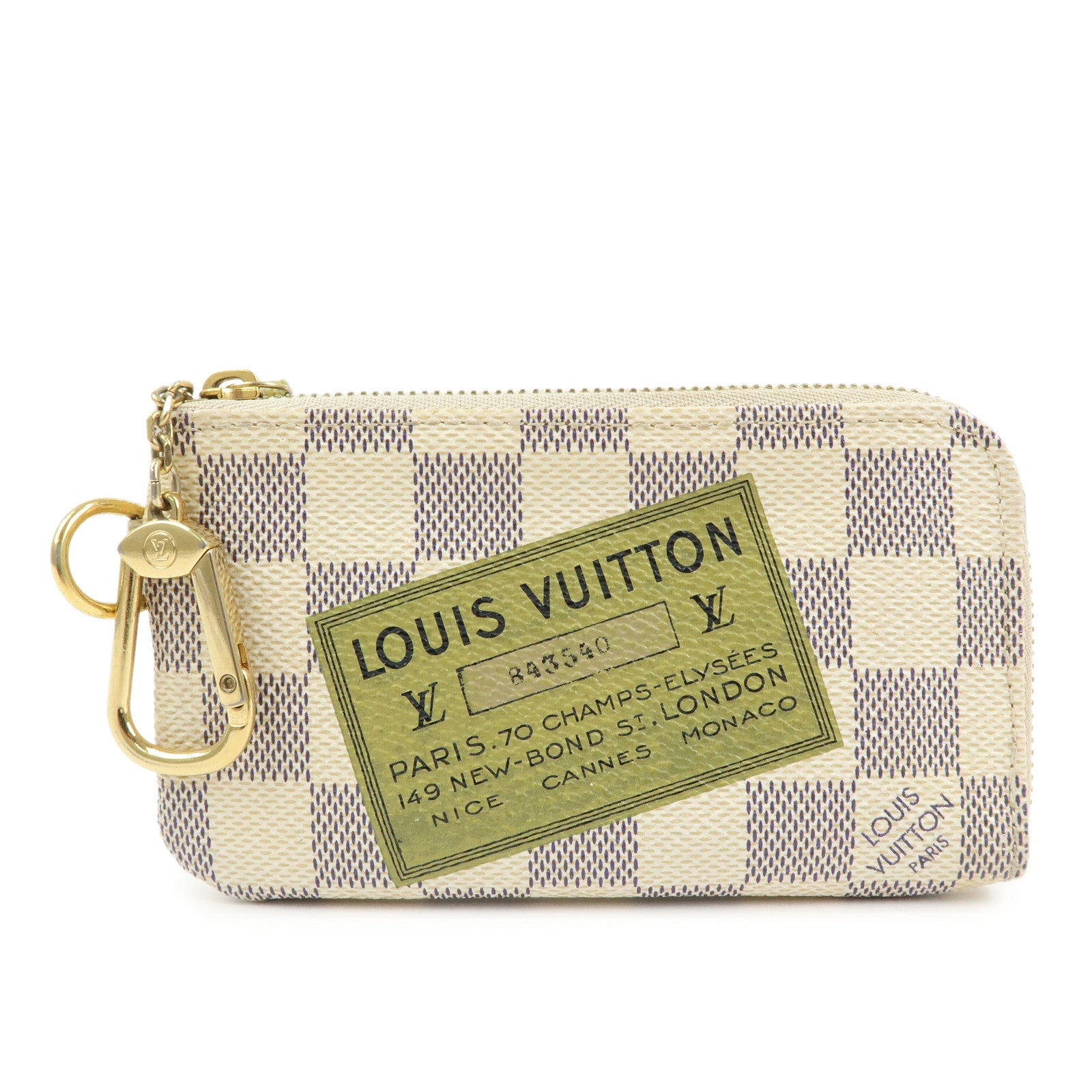 Louis Vuitton Damier Azur Monogram Labels Pochette Cles Complice N63085