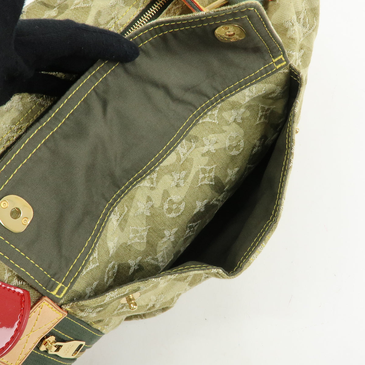 Louis Vuitton Monogramouflage Lys Denim Leather Boston Bag Green M95771