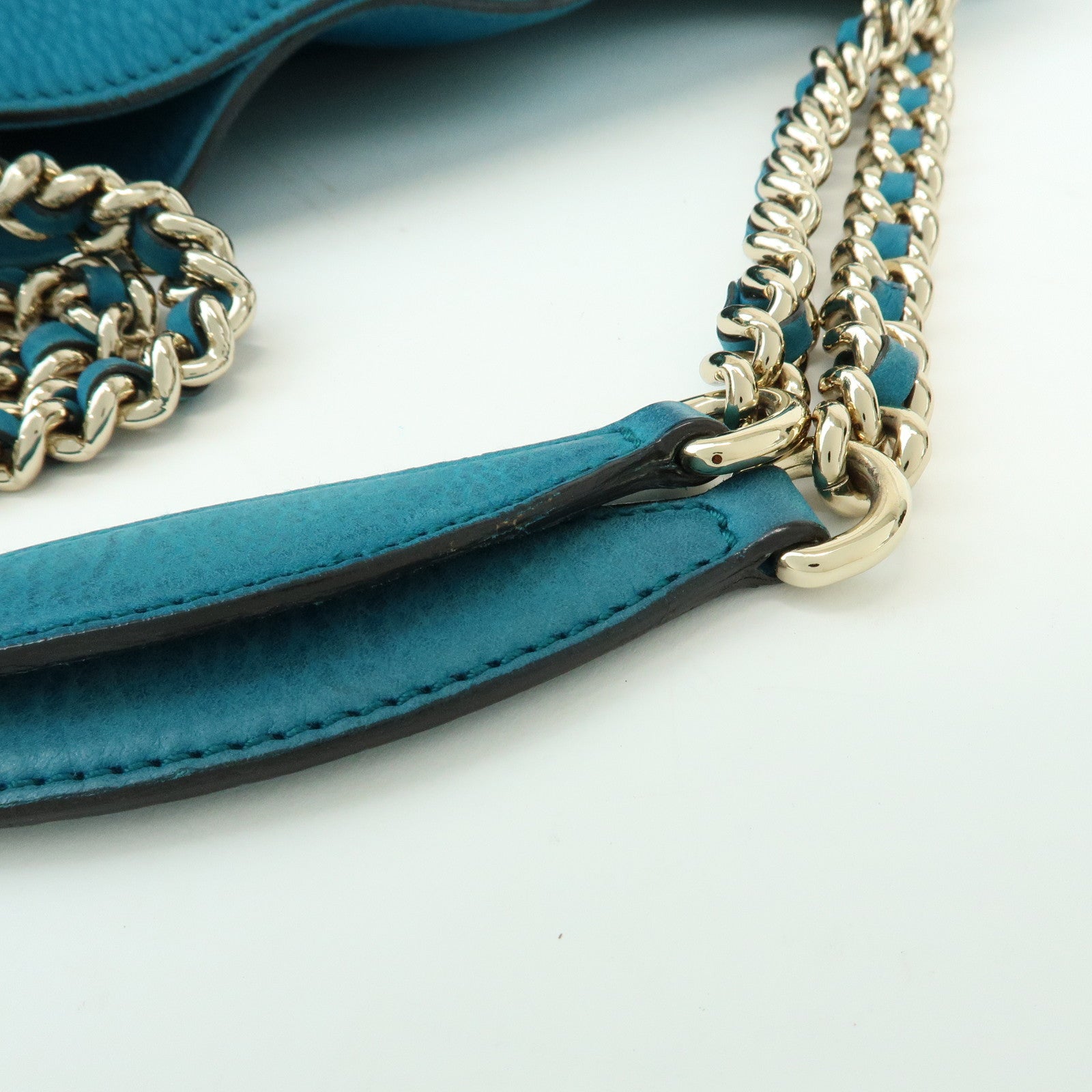 GUCCI SOHO Interlocking G Chain Shoulder Bag Blue 308982