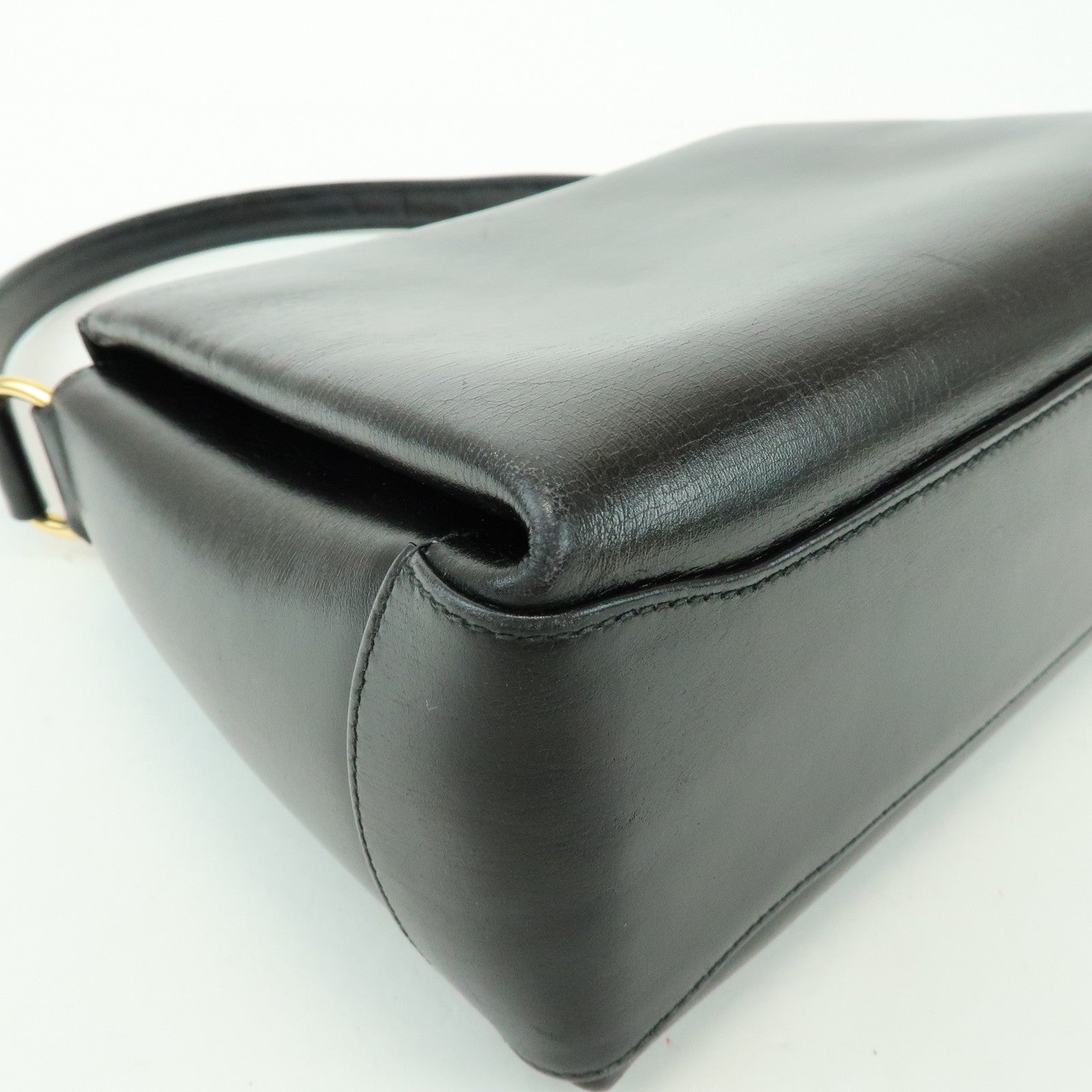 GUCCI Old Gucci Leather Hand Bag Top Handle Bag Black 000・26・0025