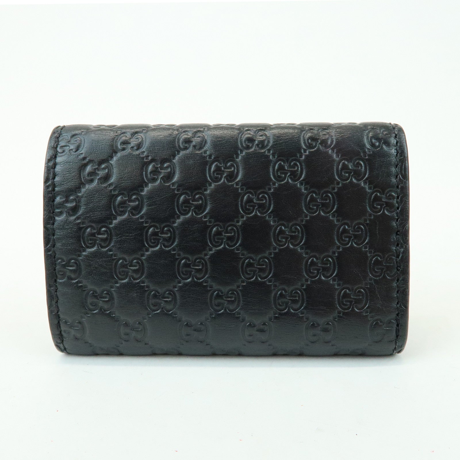 GUCCI Microguccissima Leather 6 Ring Key Case Key Holder Black