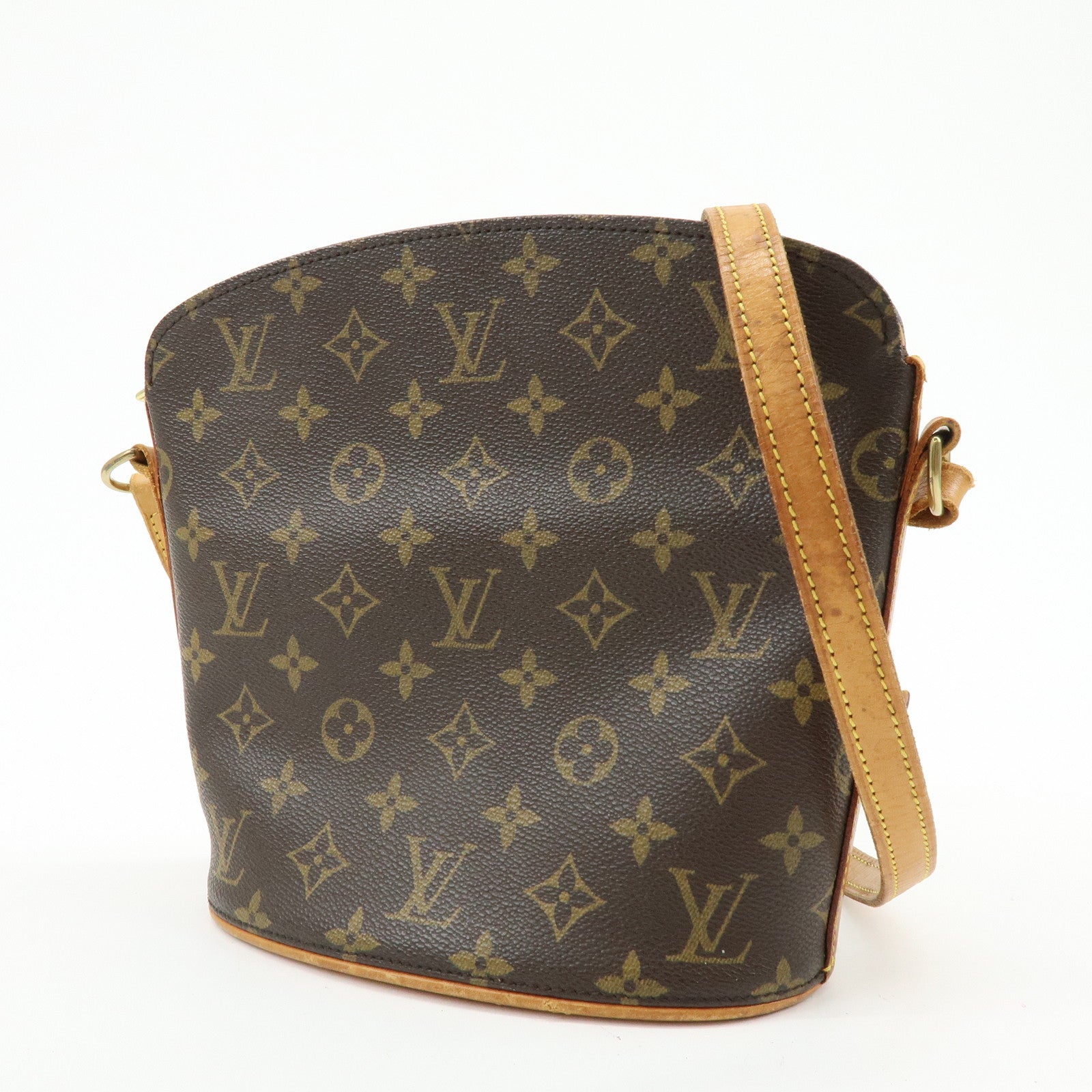 Louis Vuitton Monogram Drouot Crossbody Shoulder Bag Brown M51290