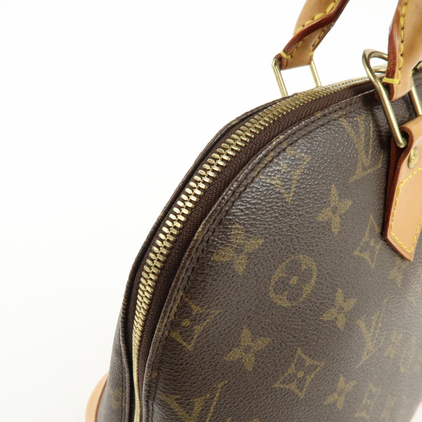 Louis Vuitton Monogram Alma PM Canvas Leather Hand Bag Brown M51130