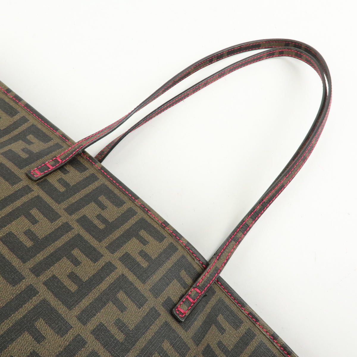 FENDI Zucca PVC Leather Tote Bag Shoulder Bag Brown Black Pink 8BH185