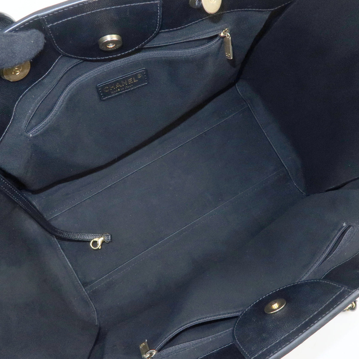 CHANEL Deauville GM Caviarskin 2Way Tote Bag Shoulder Bag Black A66941