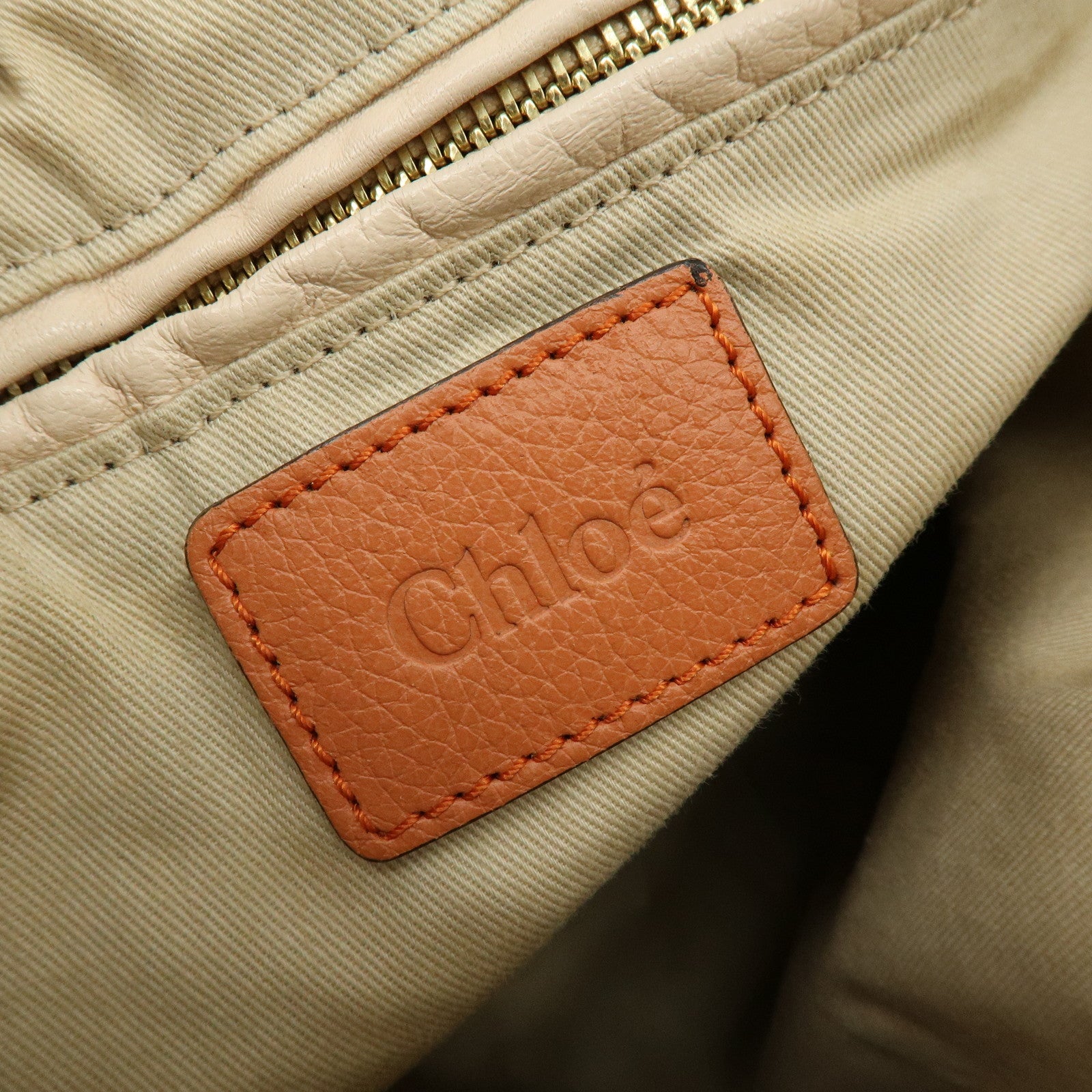 Chloe Paraty Leather 2Way Bag Shoulder Bag Hand Bag Orange