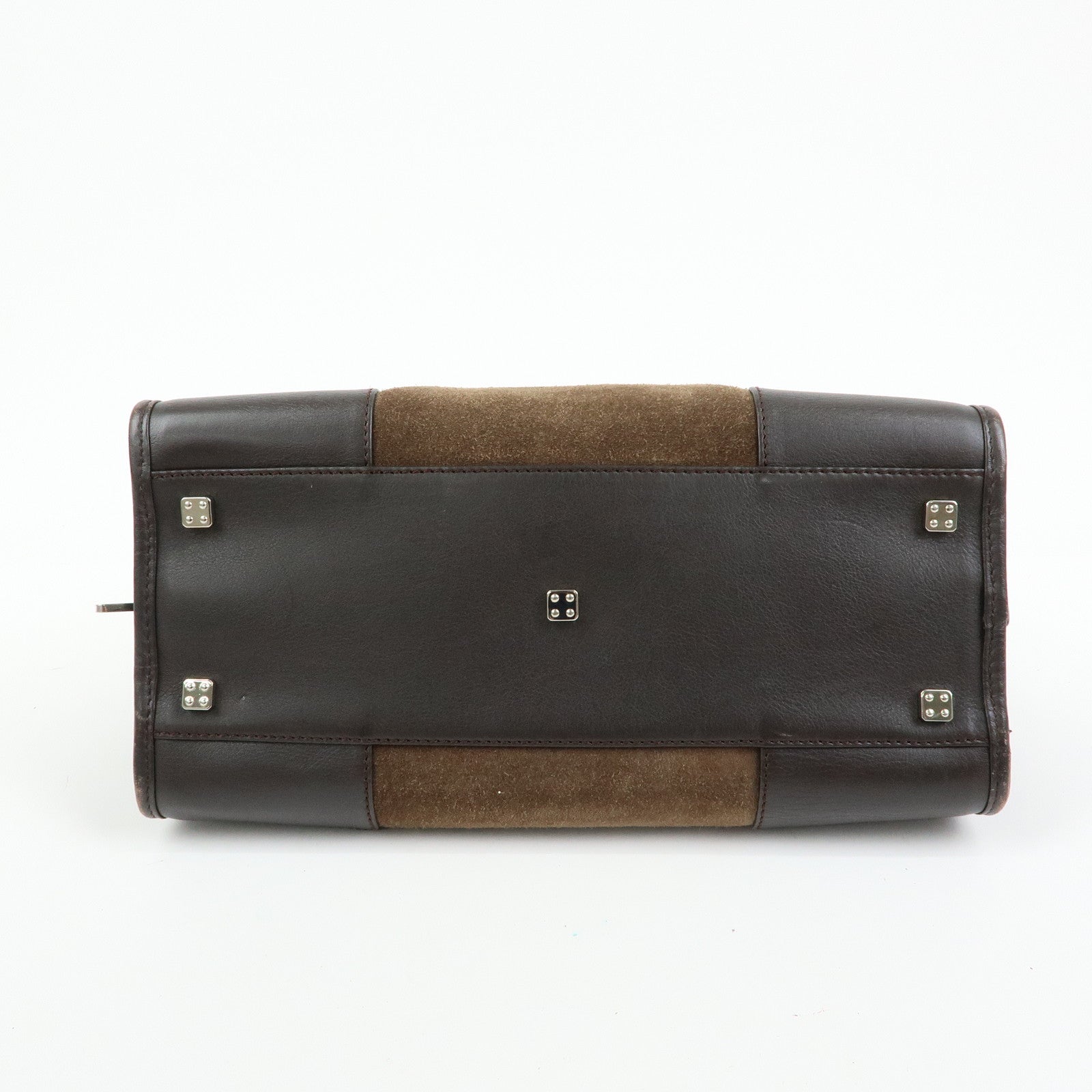 LOEWE Anagram Amazona 28 Suede Leather Hand Bag Boston Bag Brown