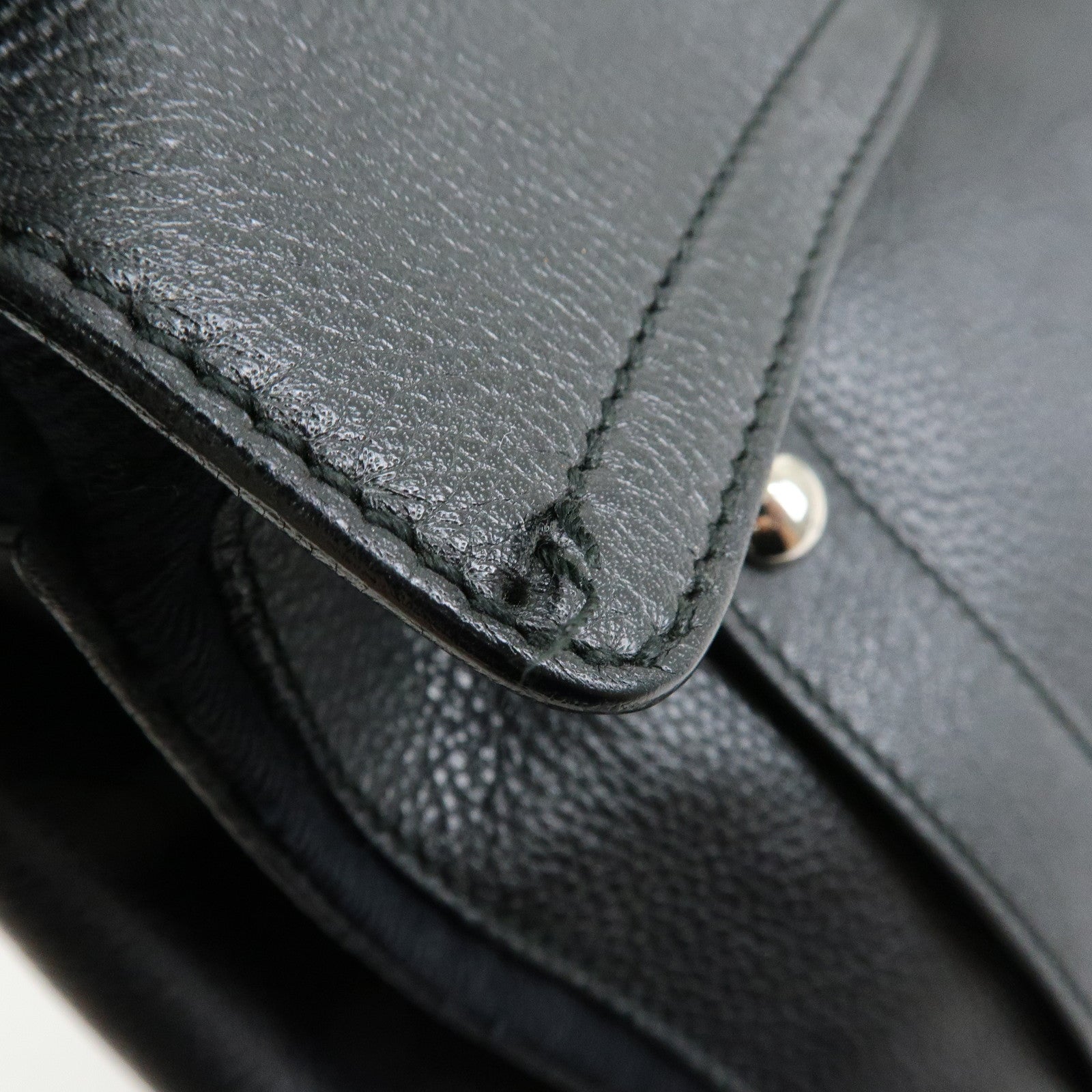 SAINT LAURENT PARIS Muse Two Leather Canvas Hand Shoulder Bag Black