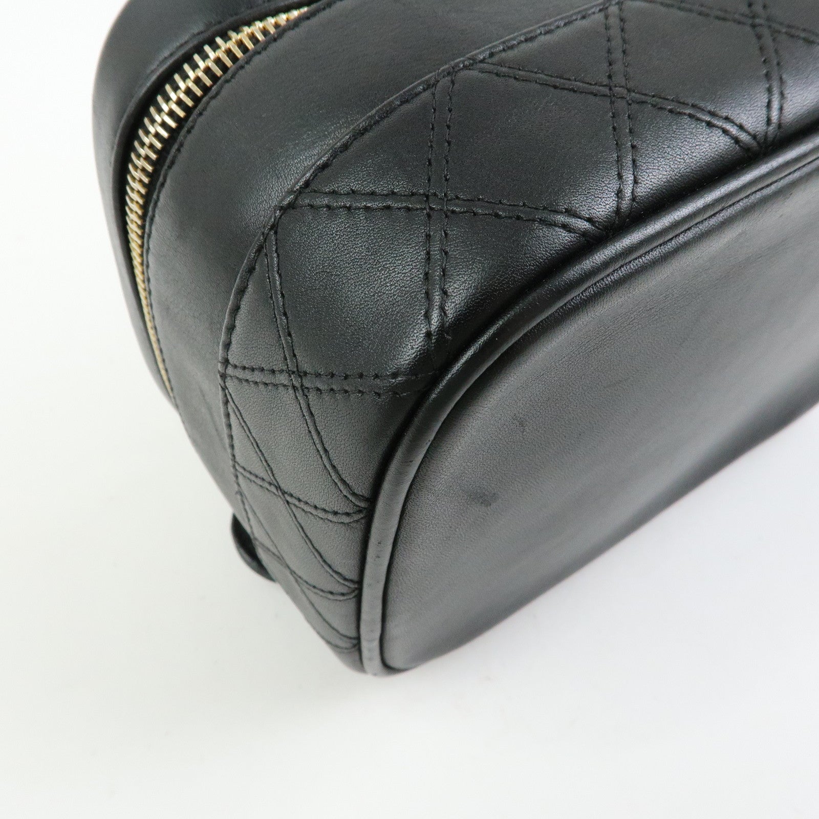 CHANEL Bicolore COCO Mark Calf Leather Vanity Bag Black A01618