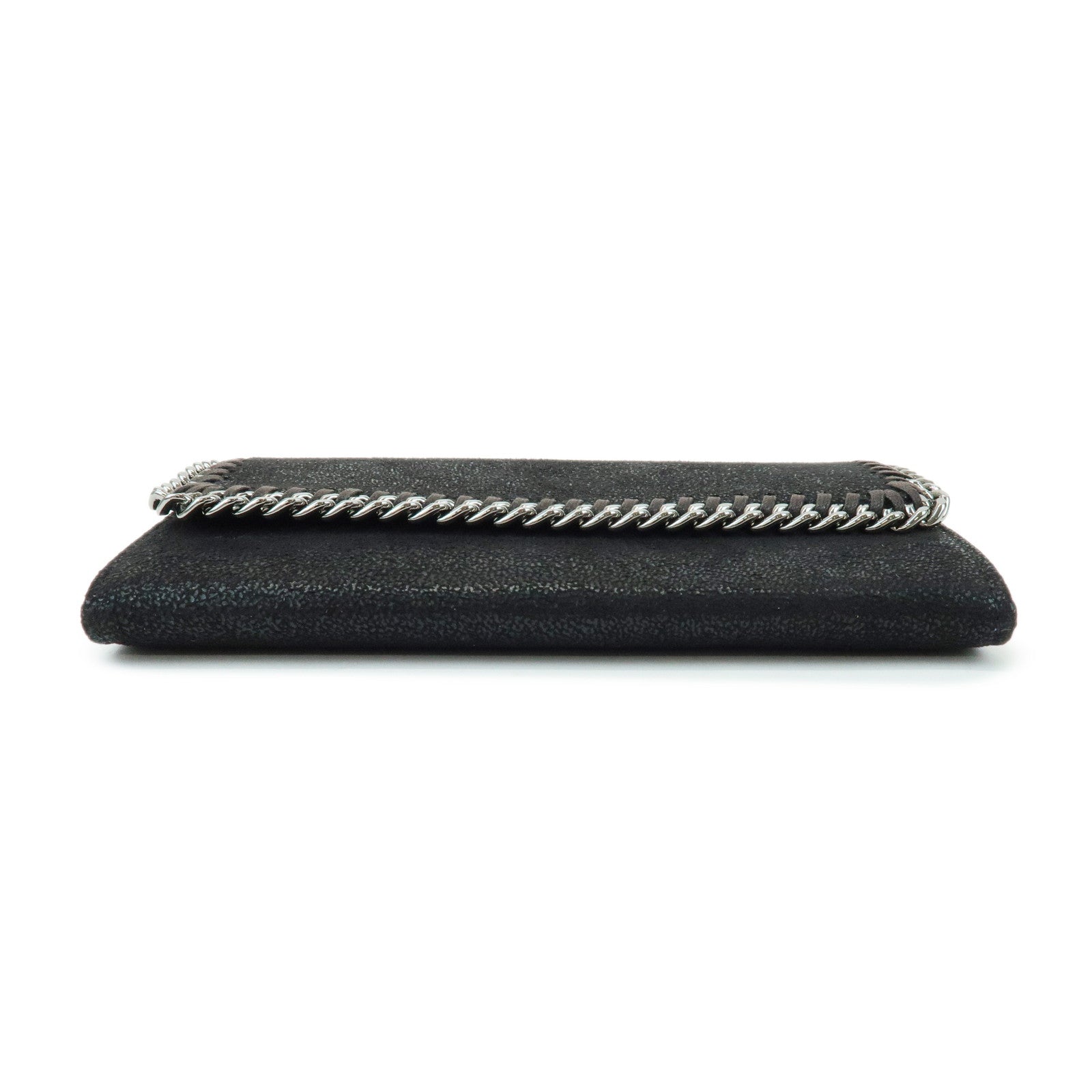 STELLA MCCARTNEY Falabella Faux Leather Flap Long Wallet Black