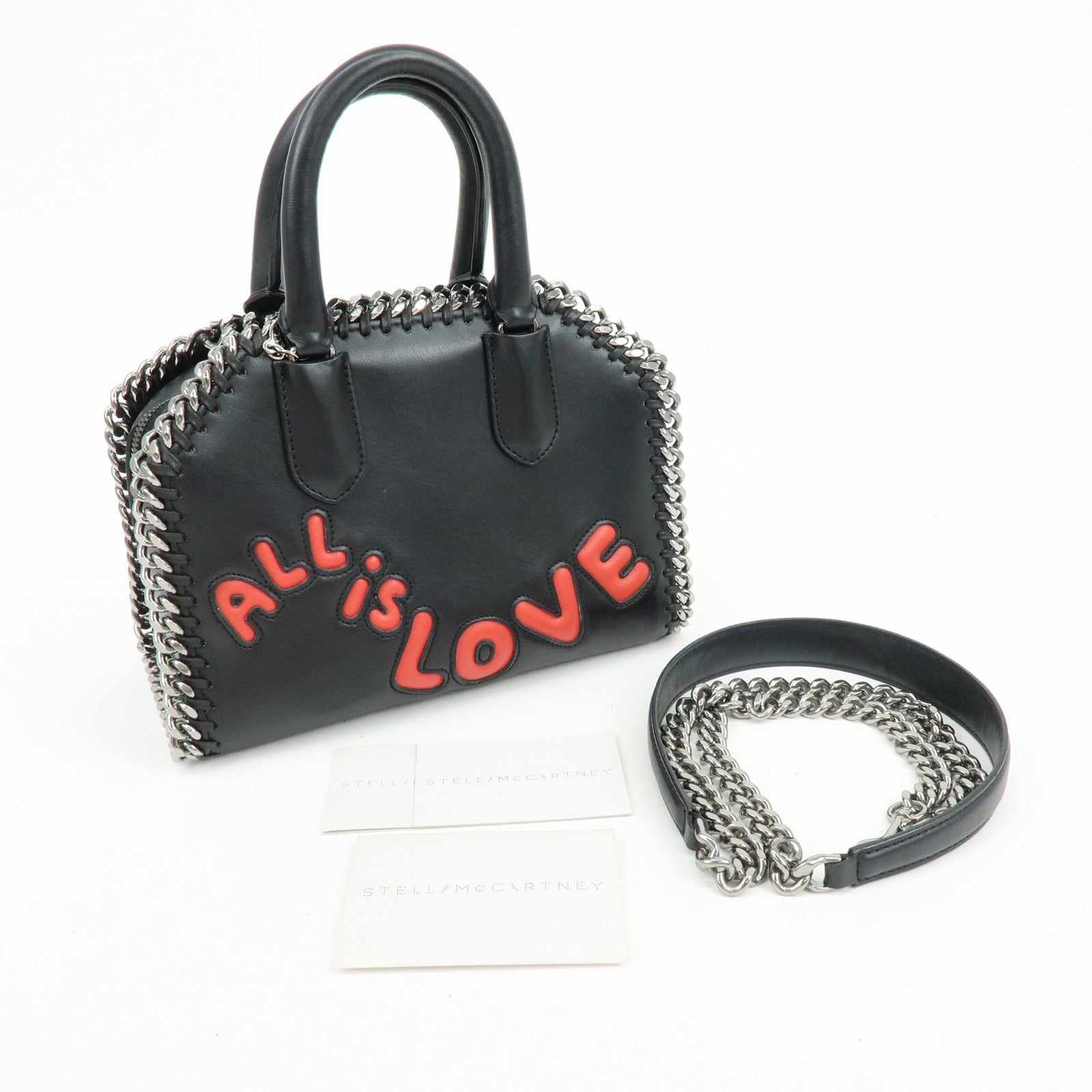 STELLA MCCARTNEY Falabella ALL IS LOVE Leather 2Way Hand Shoulder Bag