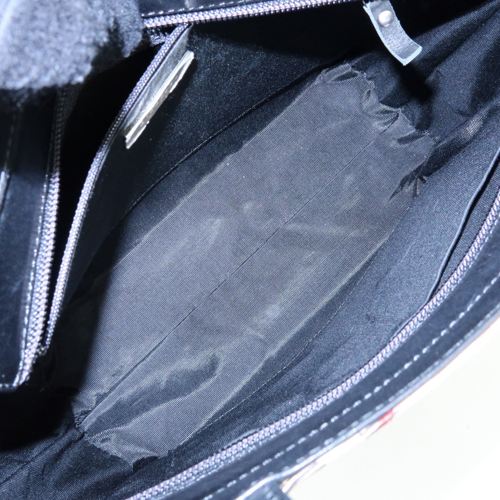 BURBERRY Logo Leather Tote Bag Hand Bag Nova Plaid Black