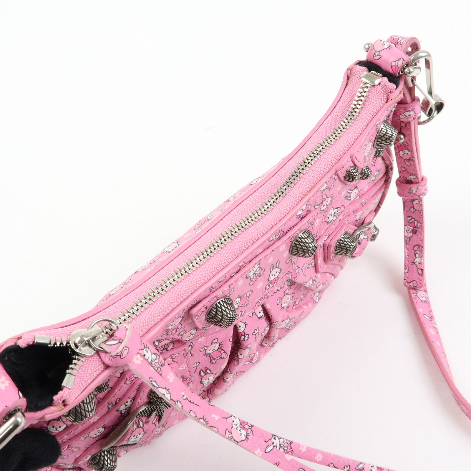 BALENCIAGA Le Cagole Mini Rabbit Pattern Leather Shoulder Bag 695814